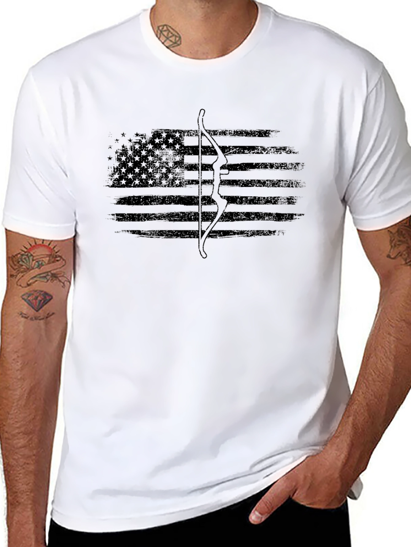 American Flag Bow Hunter Graphic Tee