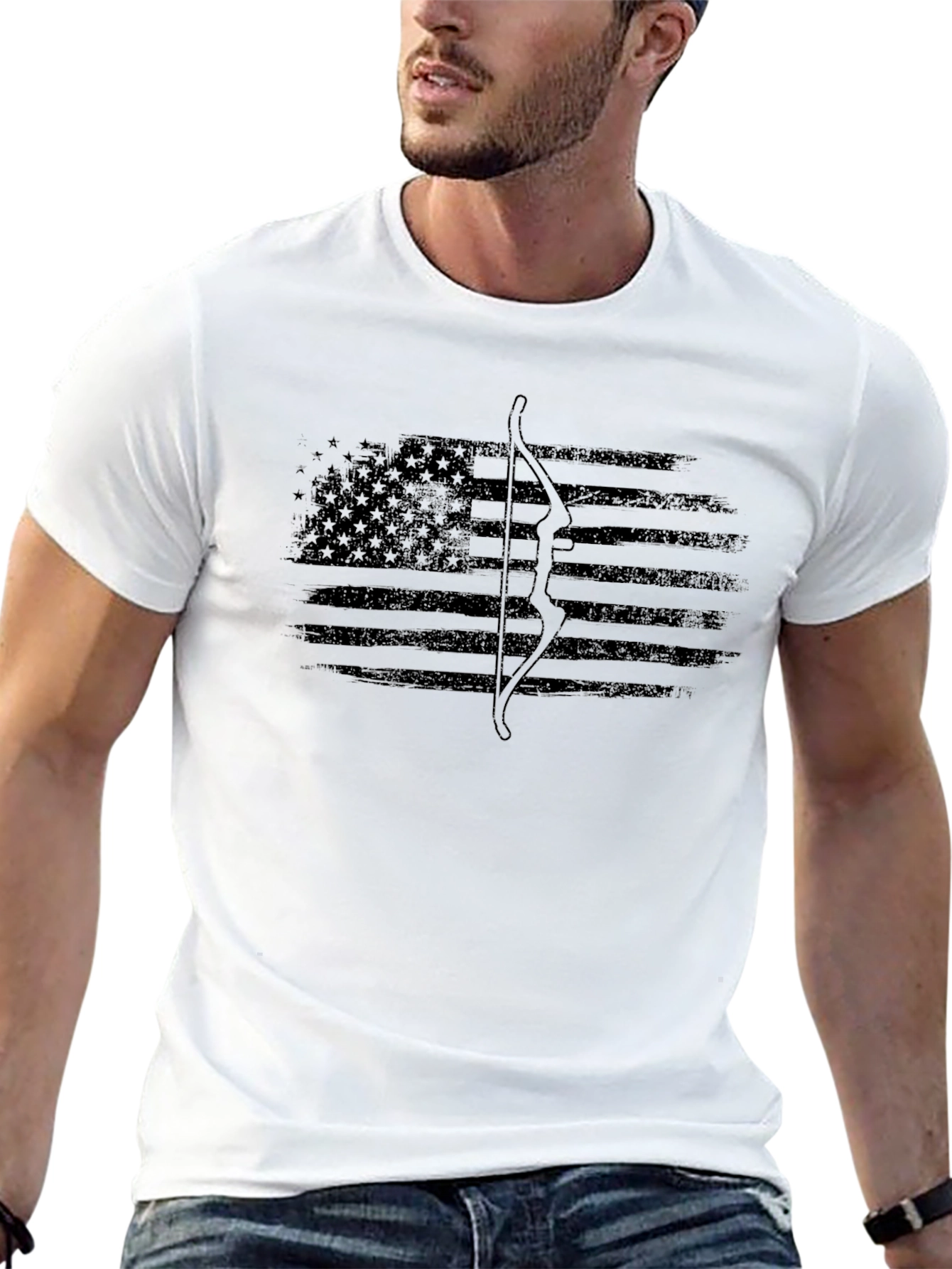 American Flag Bow Hunter Graphic Tee