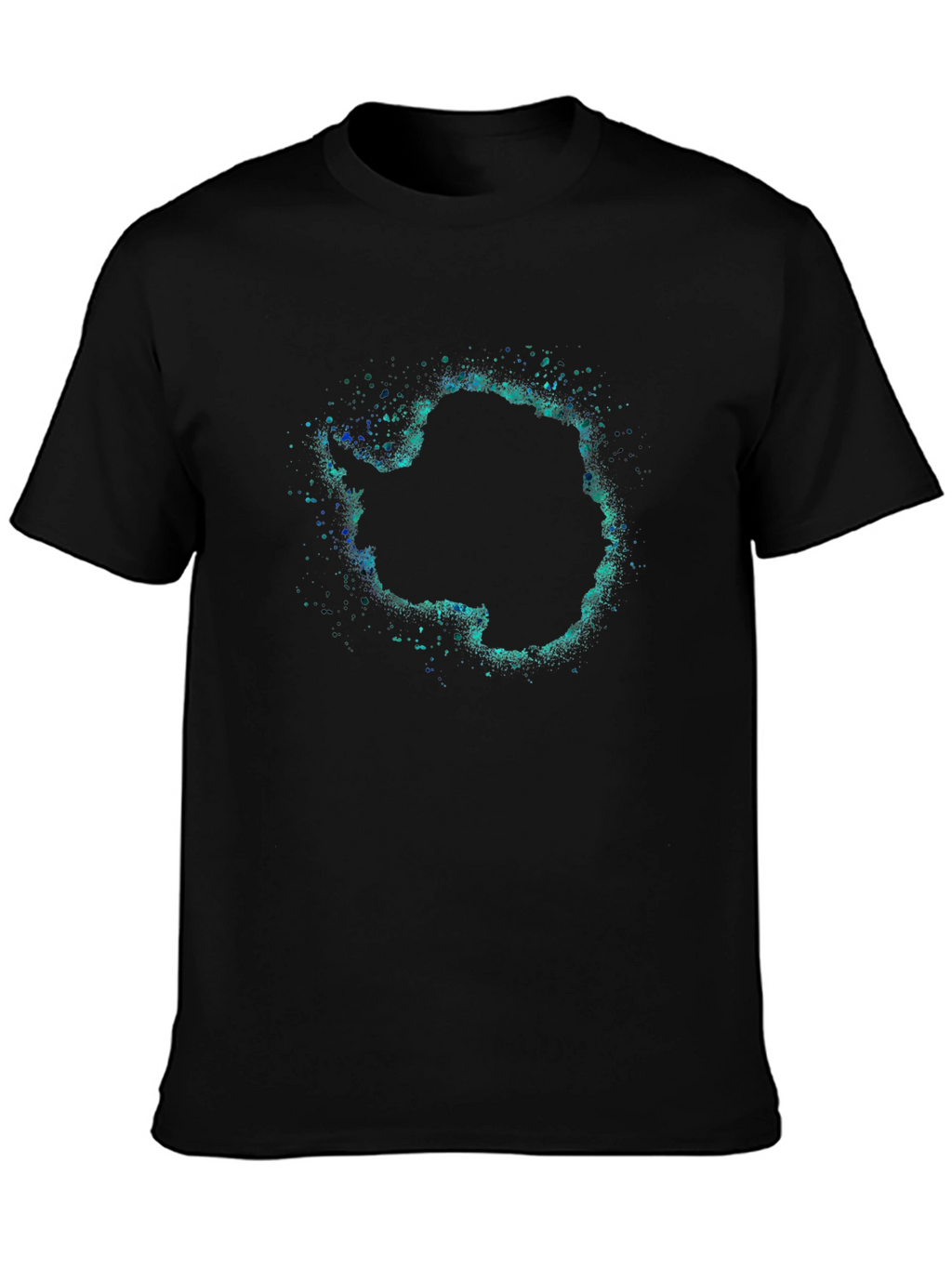 Antarctica Splatter Graphic Black T-Shirt