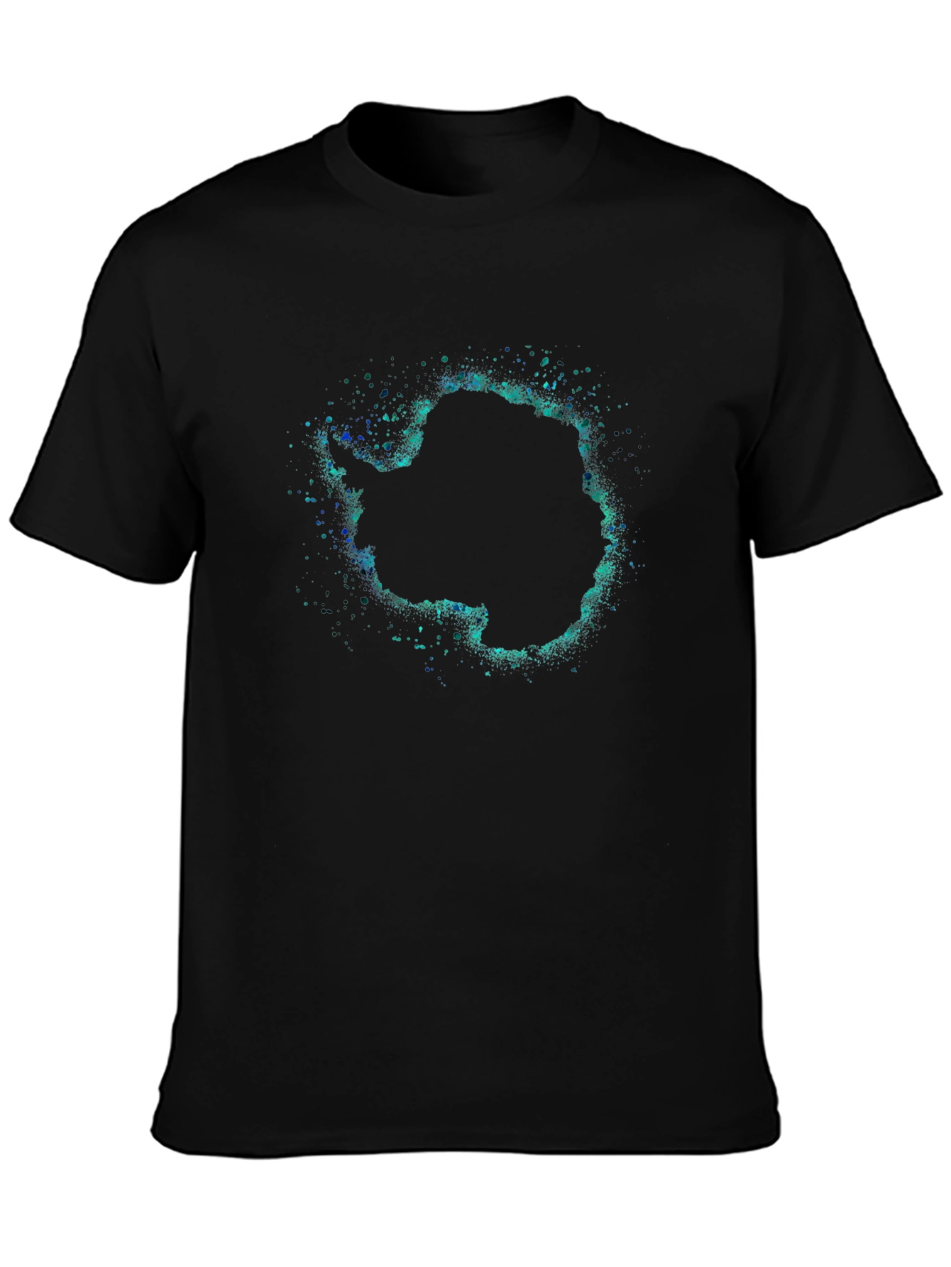 Antarctica Splatter Graphic Black T-Shirt