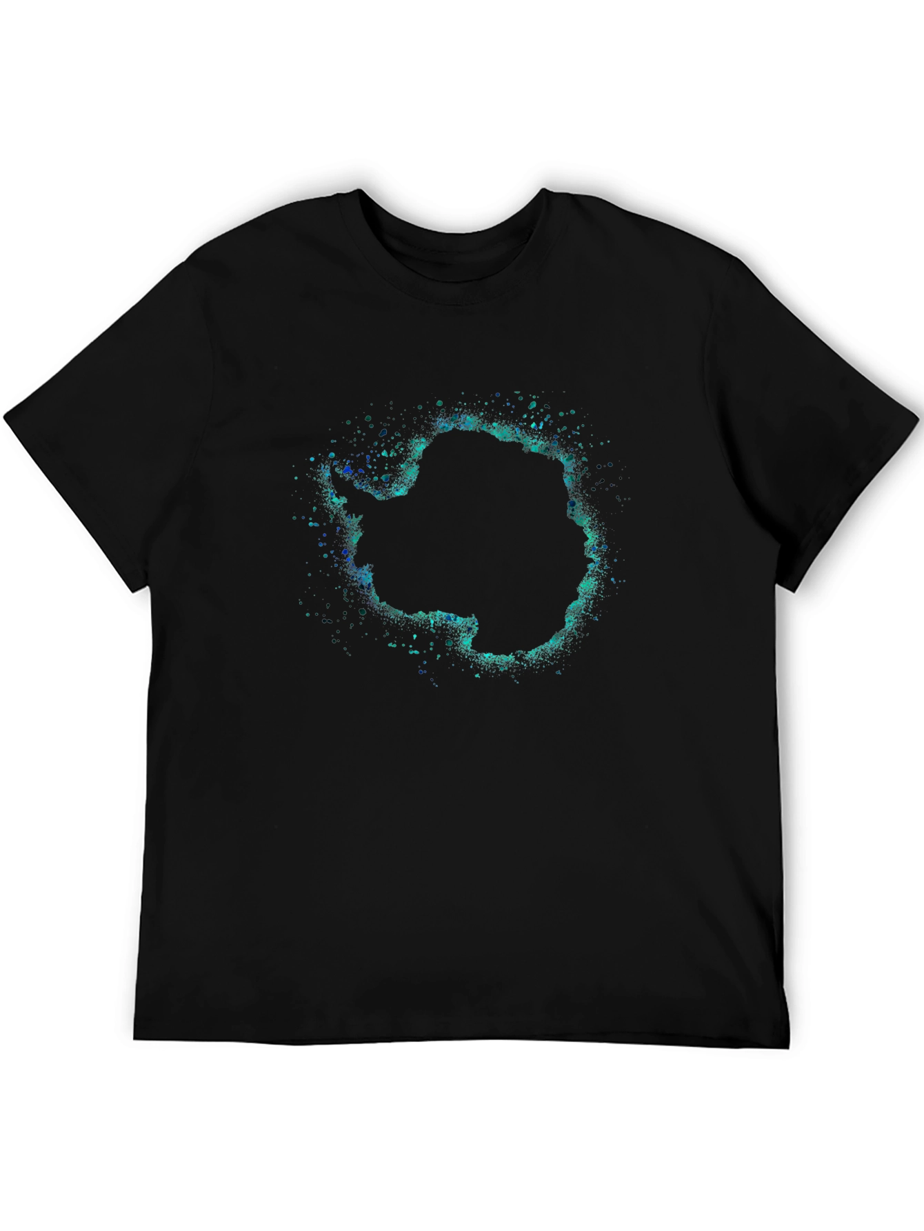 Antarctica Splatter Graphic Black T-Shirt