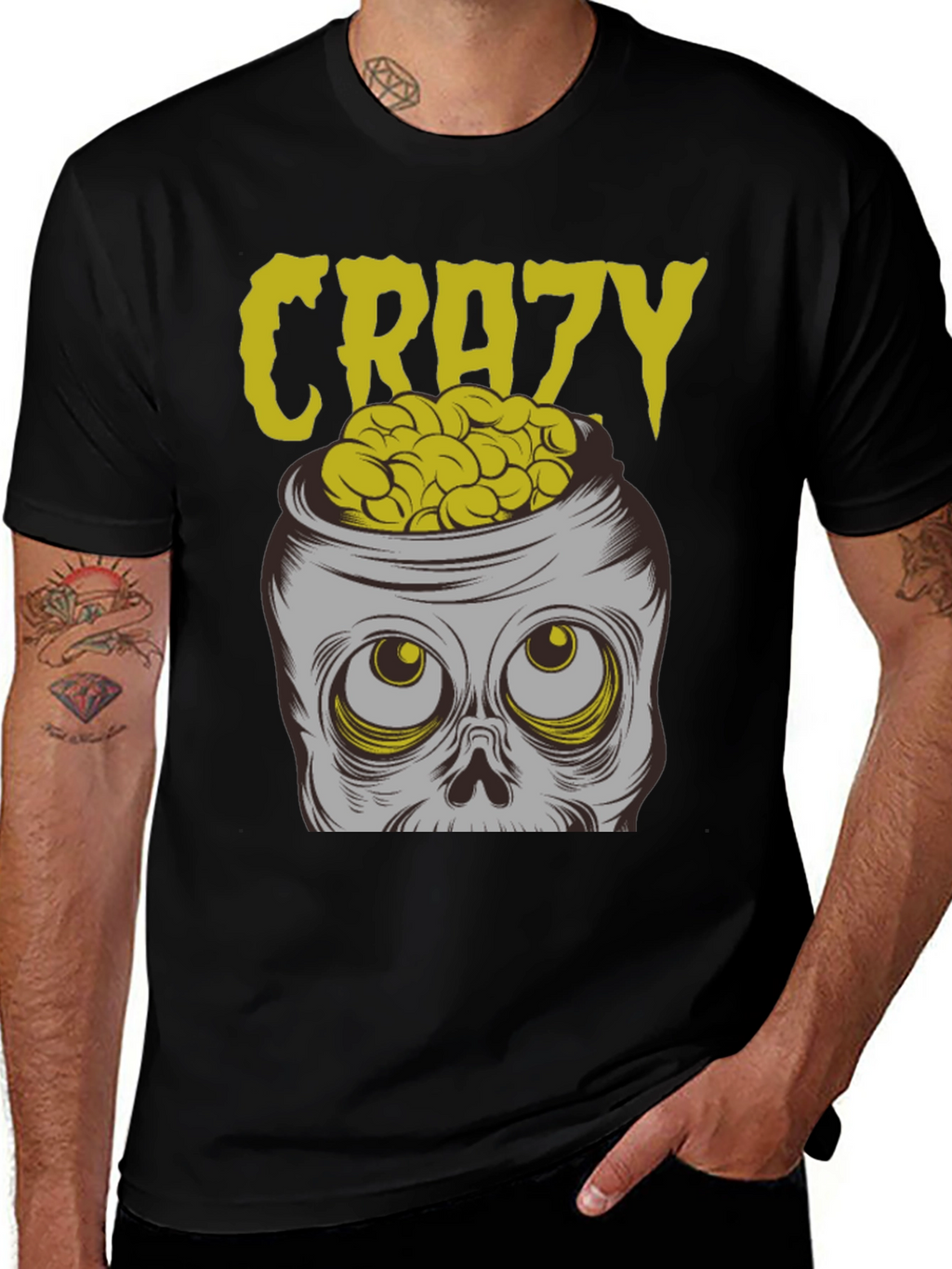 Crazy Brains T-Shirt - Skull Graphic Tee