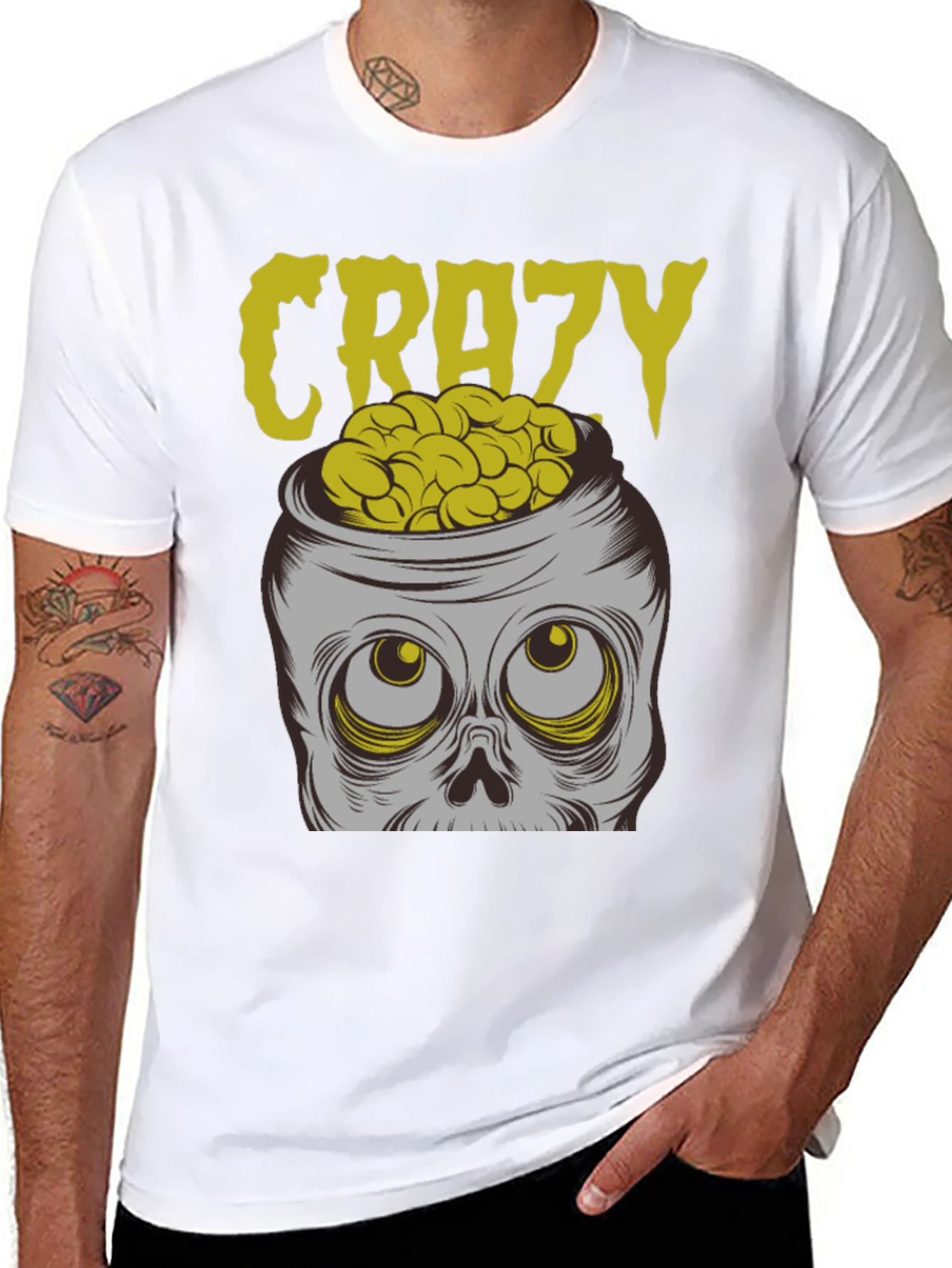 Crazy Brains T-Shirt - Skull Graphic Tee