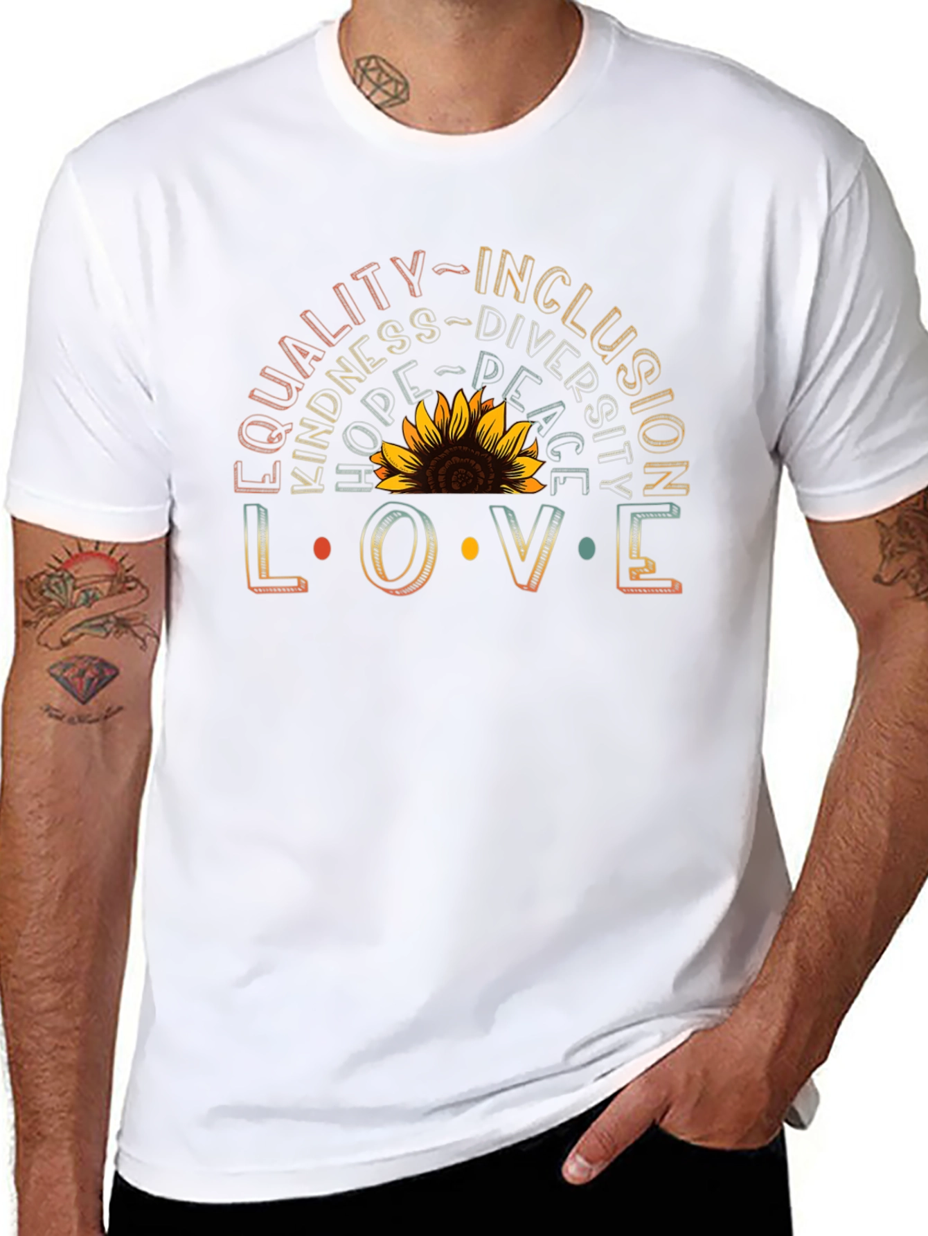 Equality Inclusion Love Sunflower Graphic Tee