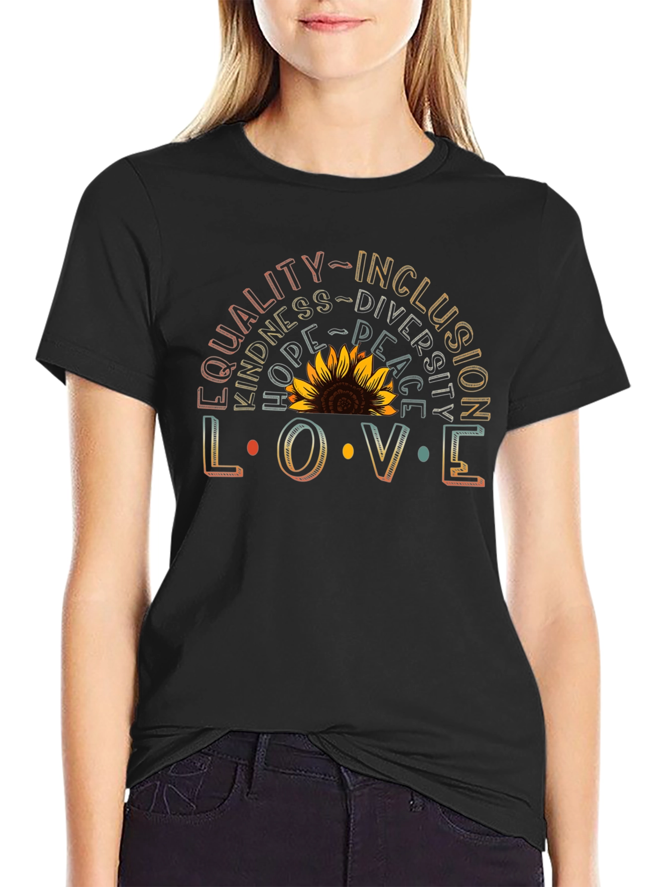 Equality Inclusion Love Sunflower Graphic Tee