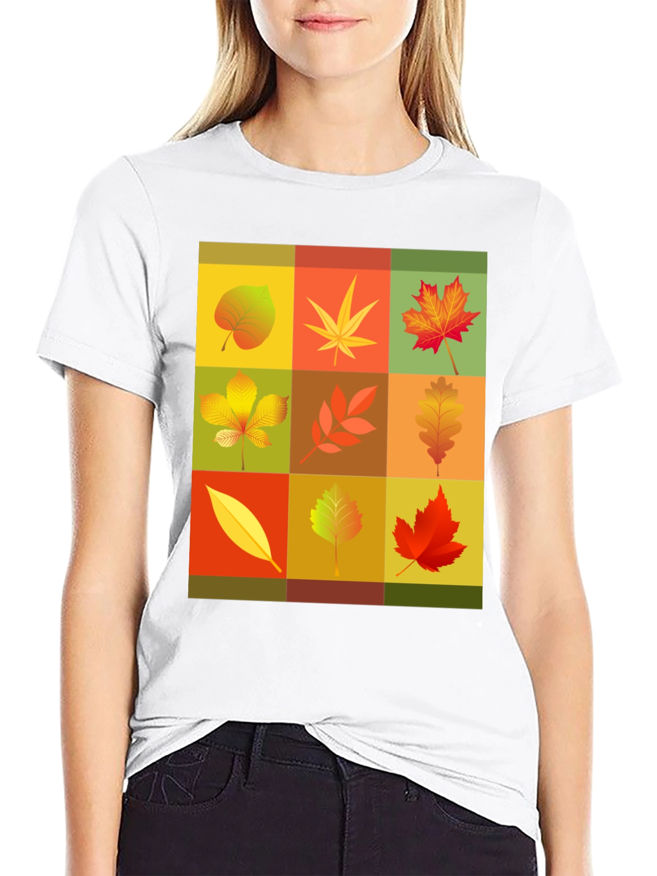 Autumn Leaves Graphic Tee - Black Unisex T-Shirt