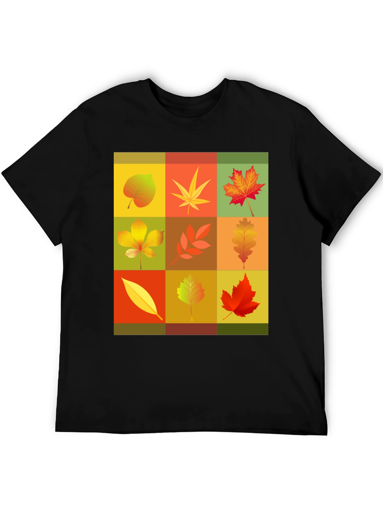 Autumn Leaves Graphic Tee - Black Unisex T-Shirt