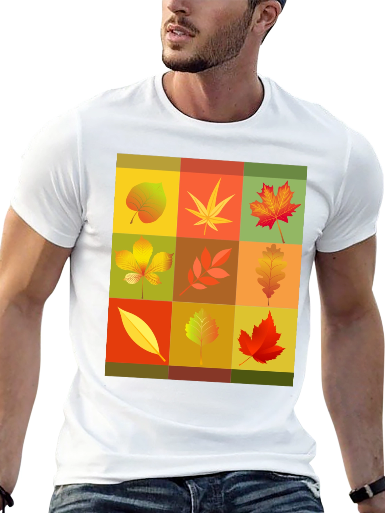 Autumn Leaves Graphic Tee - Black Unisex T-Shirt