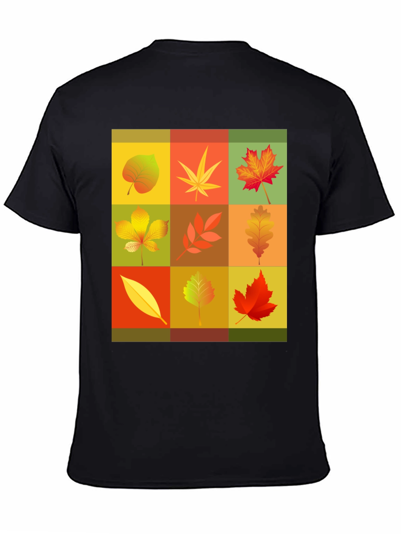 Autumn Leaves Graphic Tee - Black Unisex T-Shirt