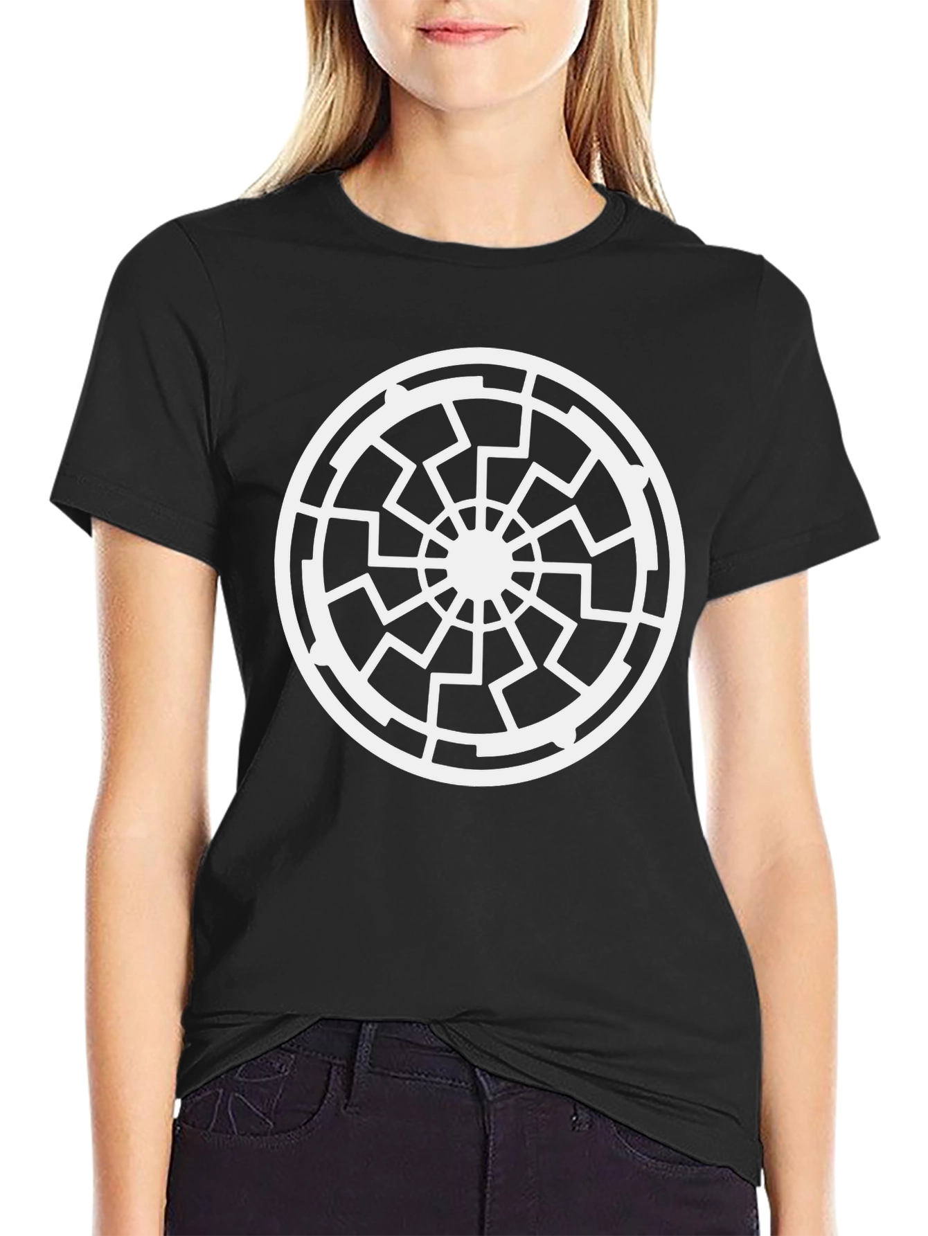 Black Sun Symbol T-Shirt - Modern Graphic Design