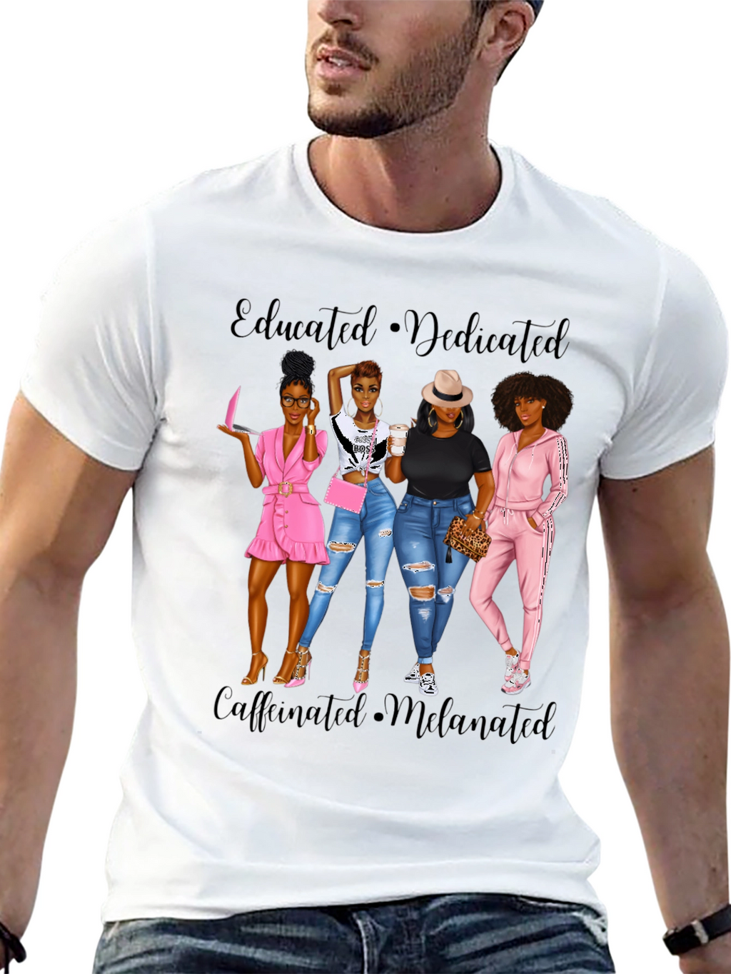 Educated Dedicated Melanin Womens T-Shirt