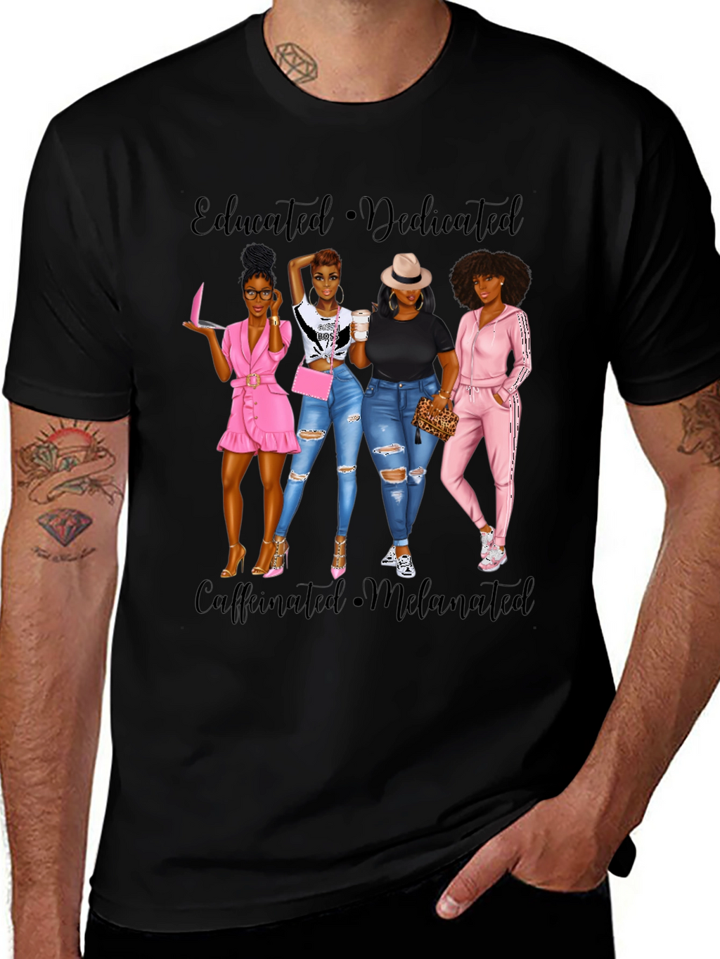 Educated Dedicated Melanin Womens T-Shirt