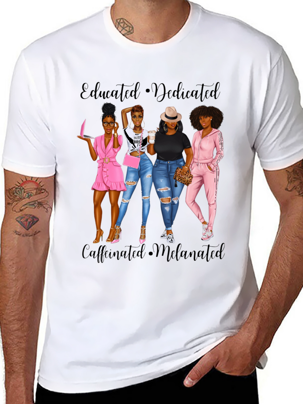 Educated Dedicated Melanin Womens T-Shirt