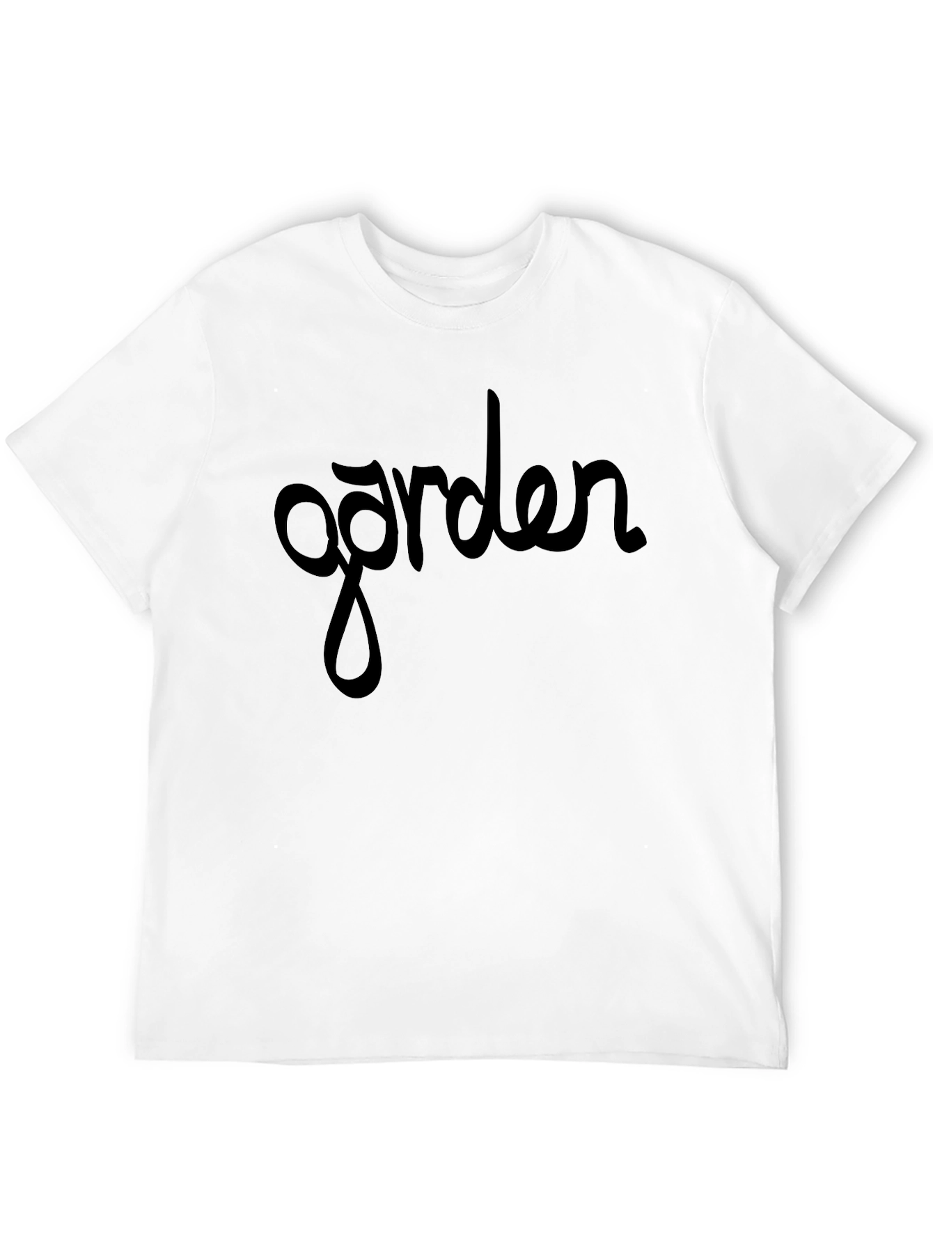 Garden Script Tee - Stylish Black Cotton T-Shirt