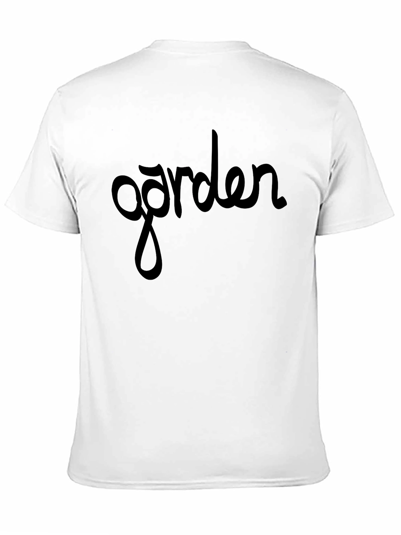 Garden Script Tee - Stylish Black Cotton T-Shirt