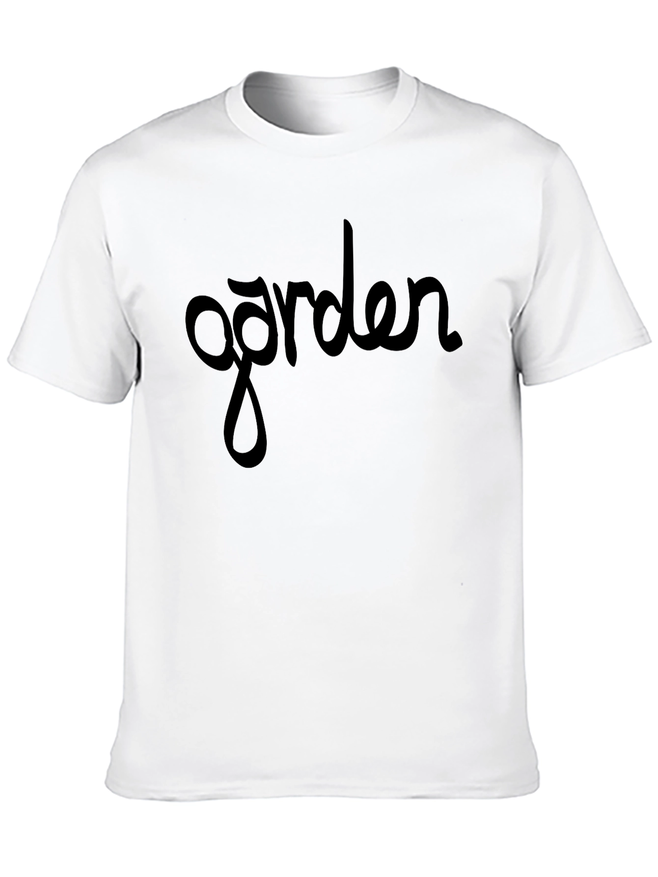 Garden Script Tee - Stylish Black Cotton T-Shirt
