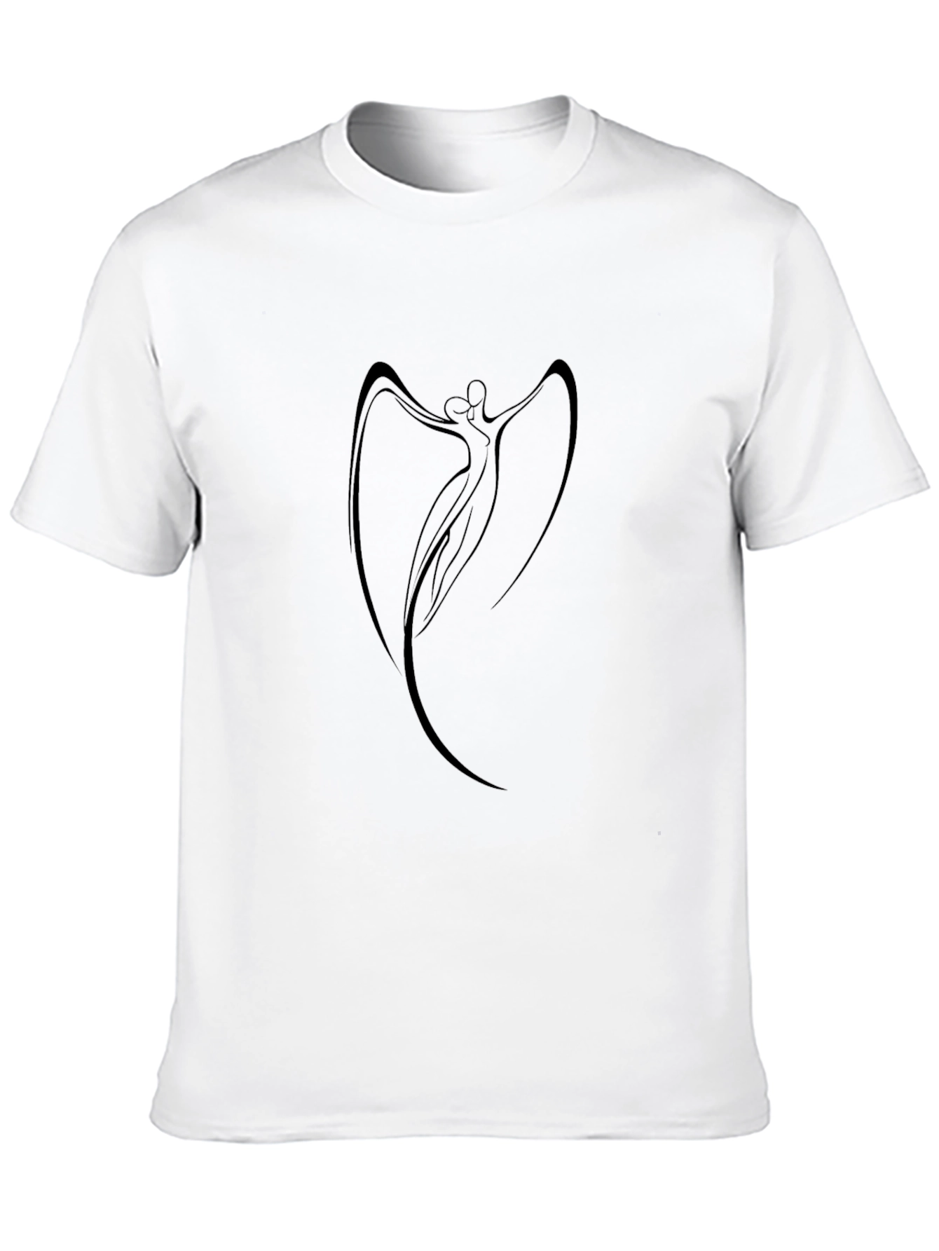 Elegant Black T-Shirt with Abstract Dancer Design