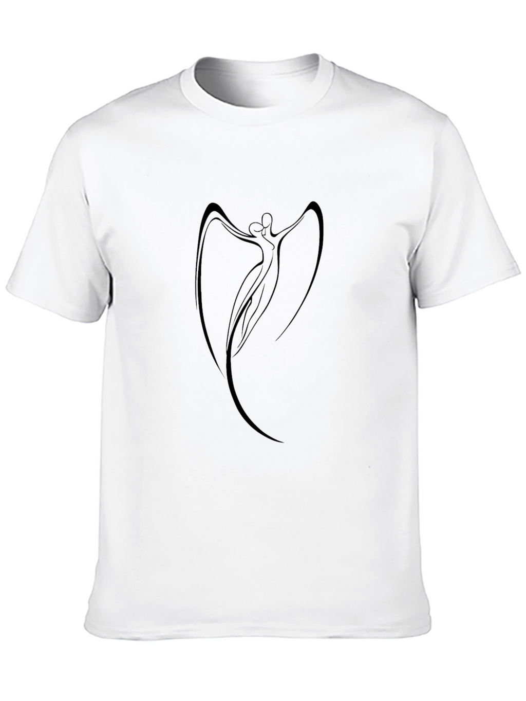Elegant Black T-Shirt with Abstract Dancer Design