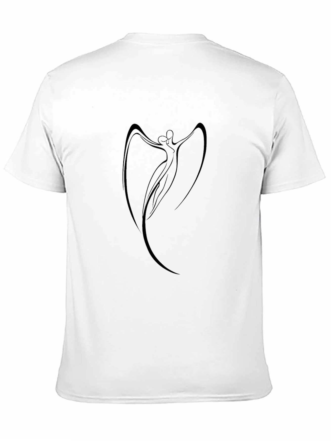 Elegant Black T-Shirt with Abstract Dancer Design
