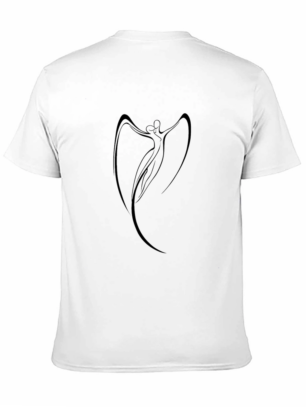 Elegant Black T-Shirt with Abstract Dancer Design
