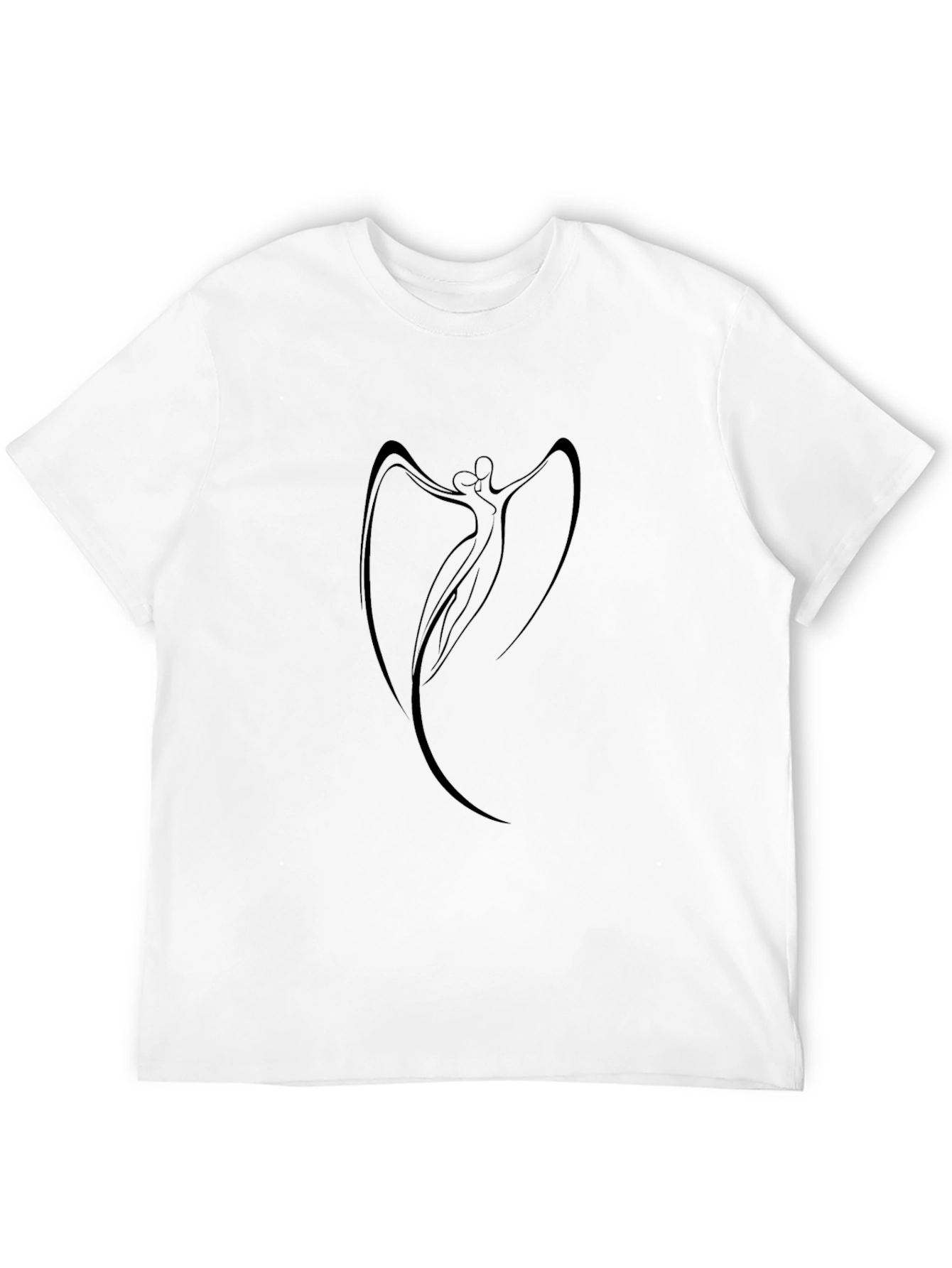 Elegant Black T-Shirt with Abstract Dancer Design
