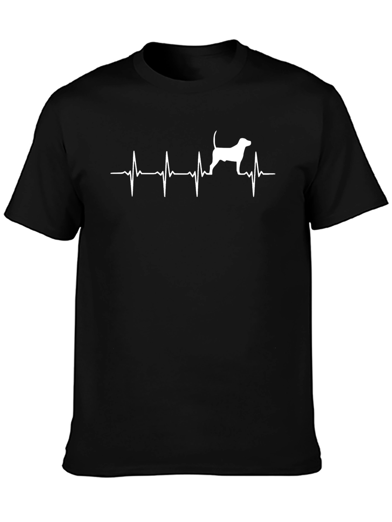 Dog Heartbeat T-Shirt - Black Graphic Tee