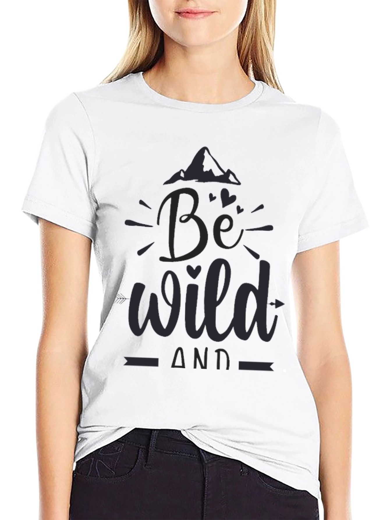 Be Wild Graphic Tee - Black Cotton T-Shirt