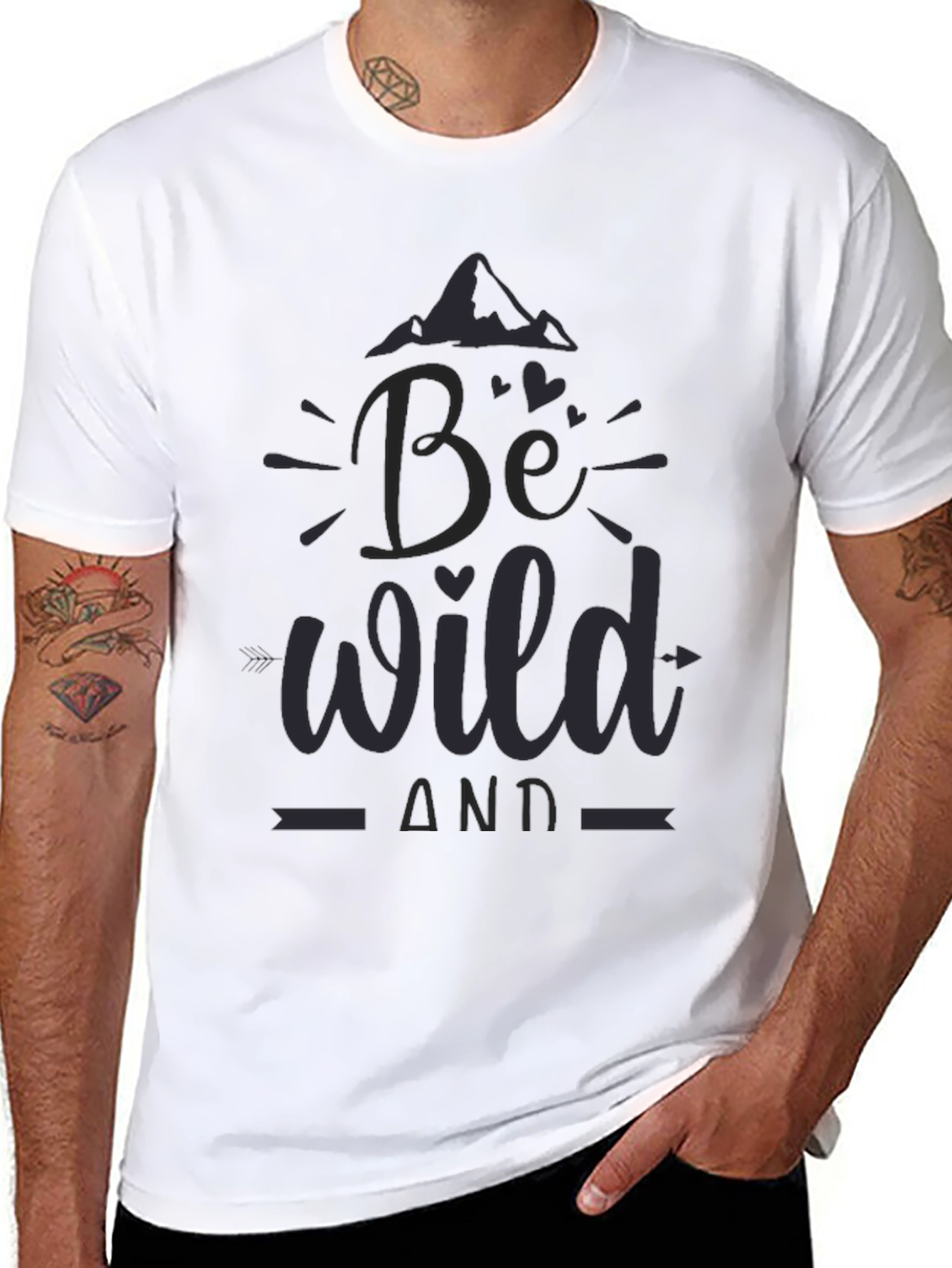 Be Wild Graphic Tee - Black Cotton T-Shirt