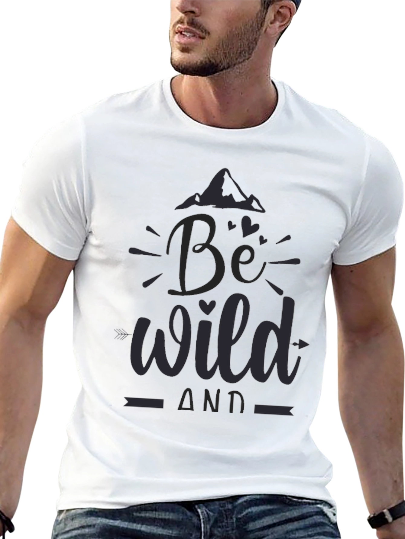 Be Wild Graphic Tee - Black Cotton T-Shirt