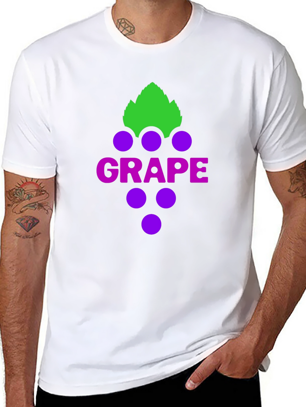 Grape Graphic Tee - Casual Black T-Shirt