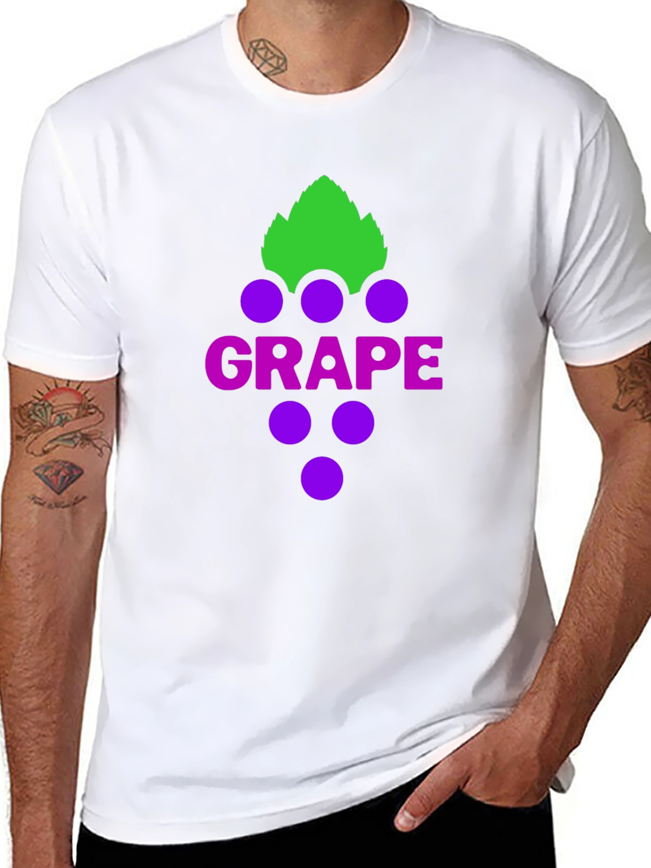 Grape Graphic Tee - Casual Black T-Shirt