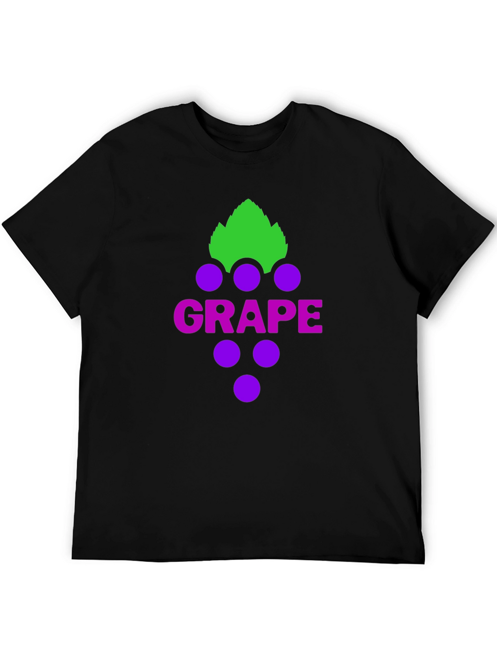 Grape Graphic Tee - Casual Black T-Shirt