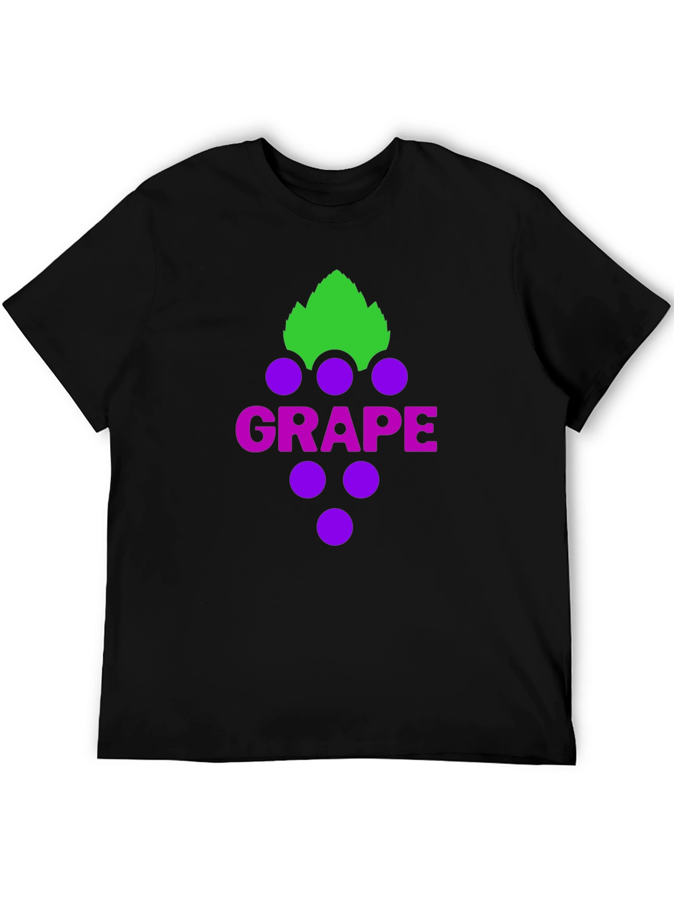 Grape Graphic Tee - Casual Black T-Shirt