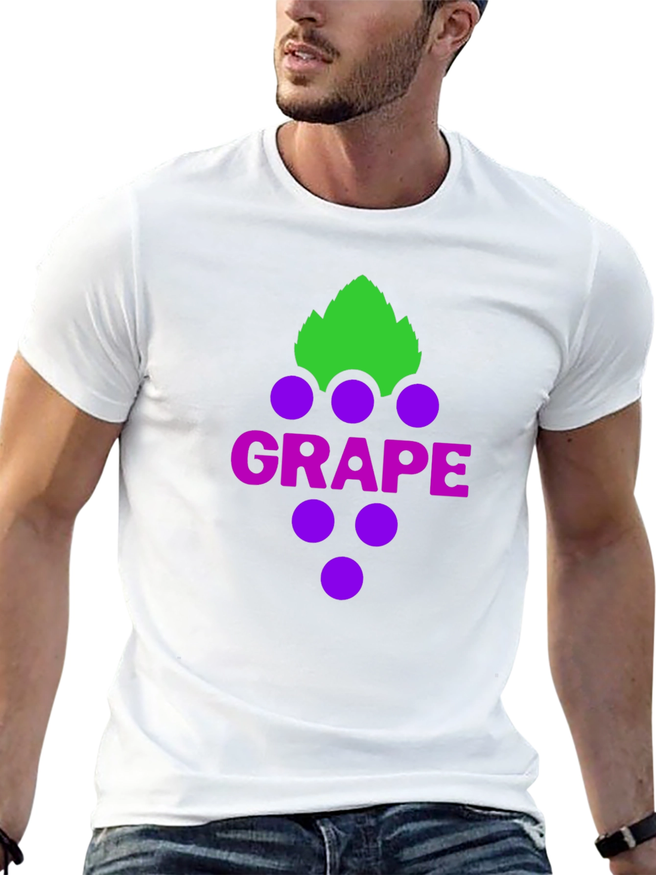 Grape Graphic Tee - Casual Black T-Shirt