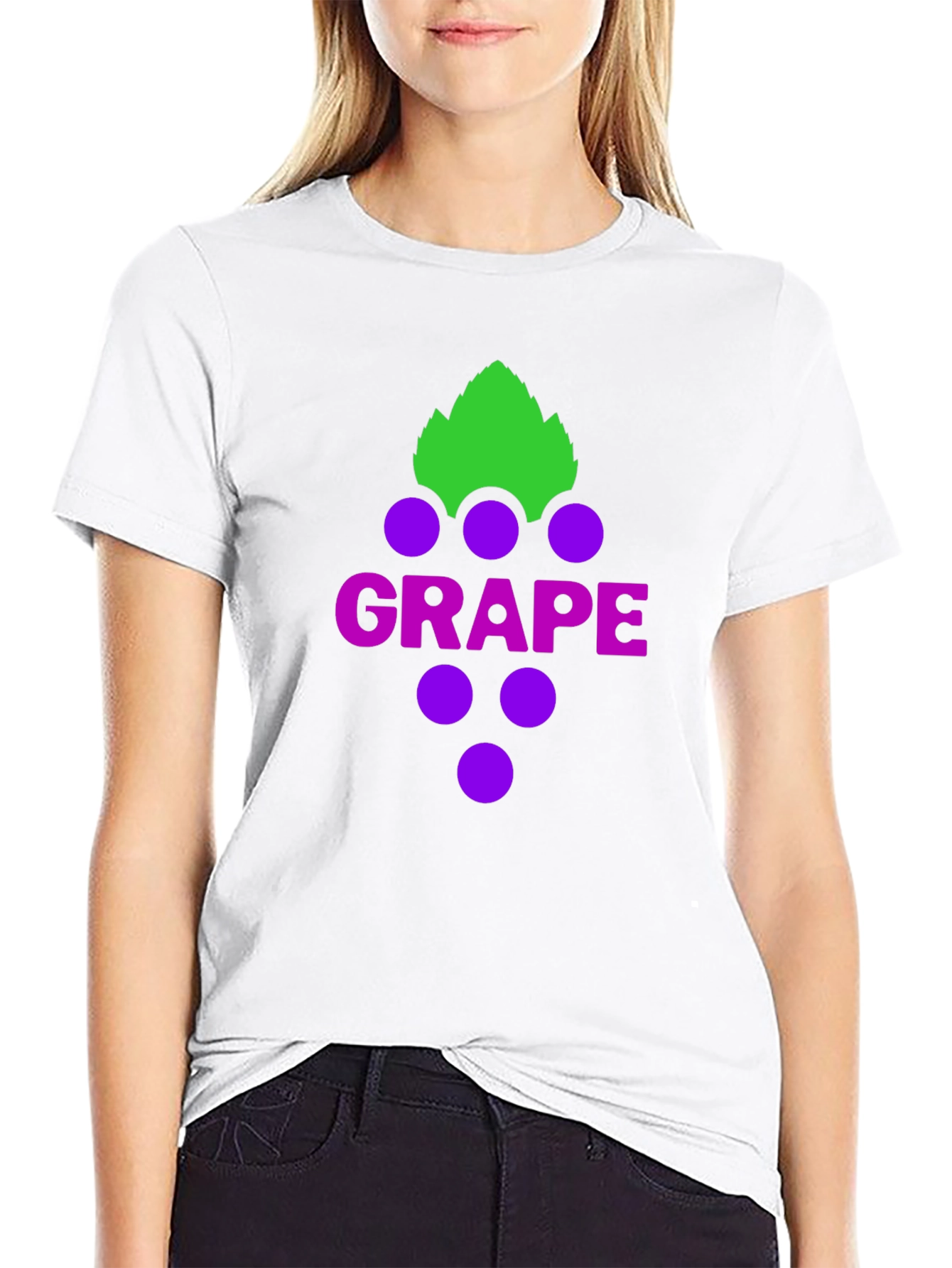 Grape Graphic Tee - Casual Black T-Shirt