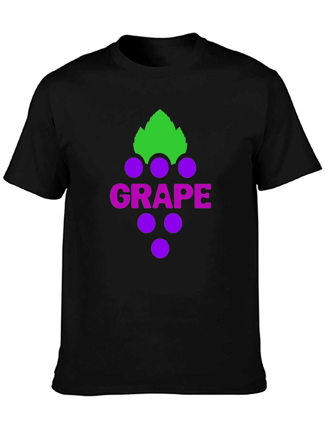 Grape Graphic Tee - Casual Black T-Shirt