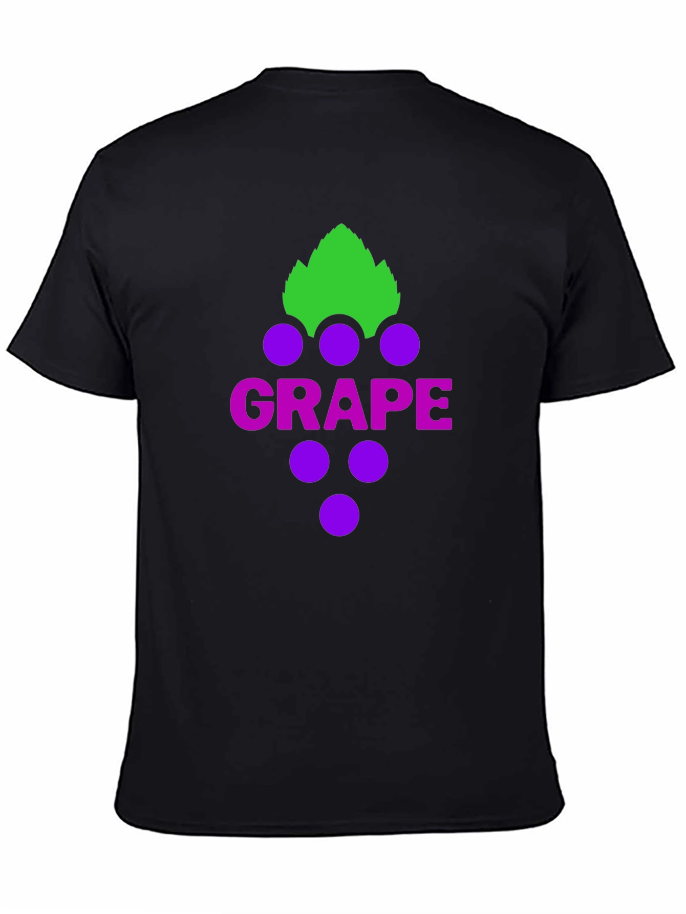 Grape Graphic Tee - Casual Black T-Shirt