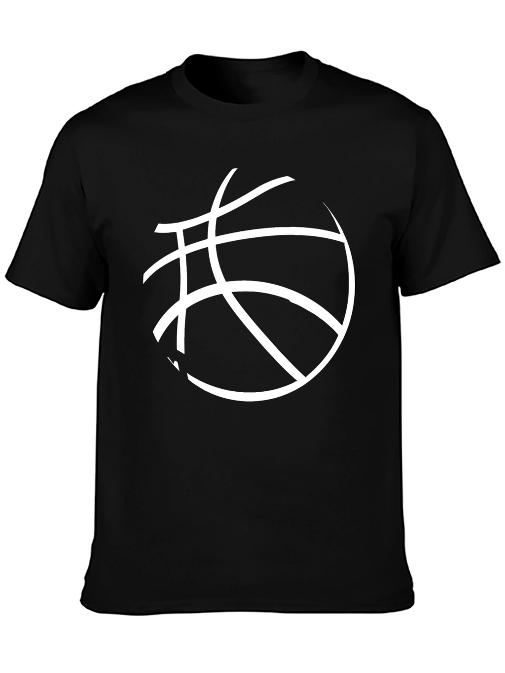 Basketball Graphic Tee - Black Cotton Blend