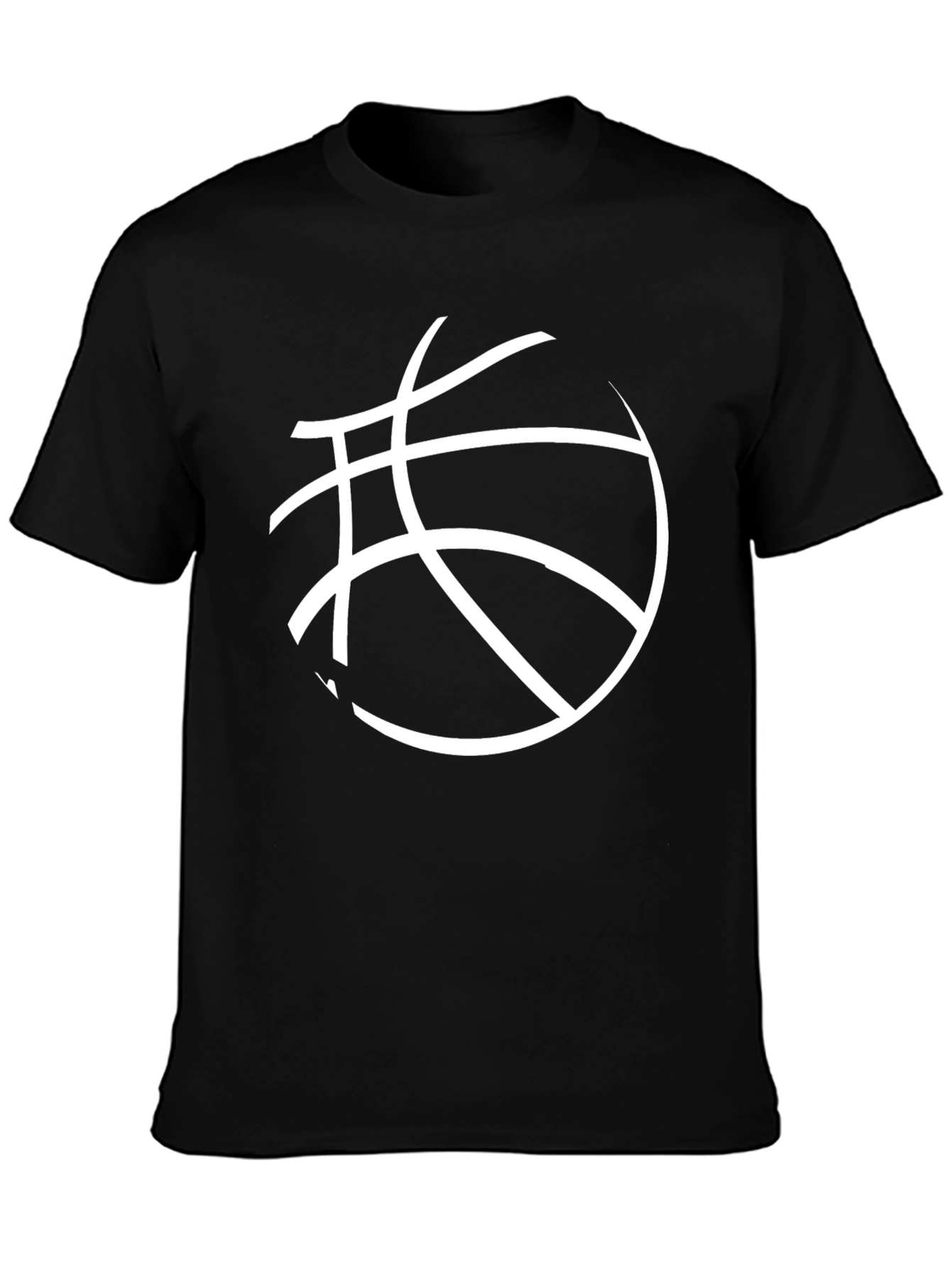 Basketball Graphic Tee - Black Cotton Blend
