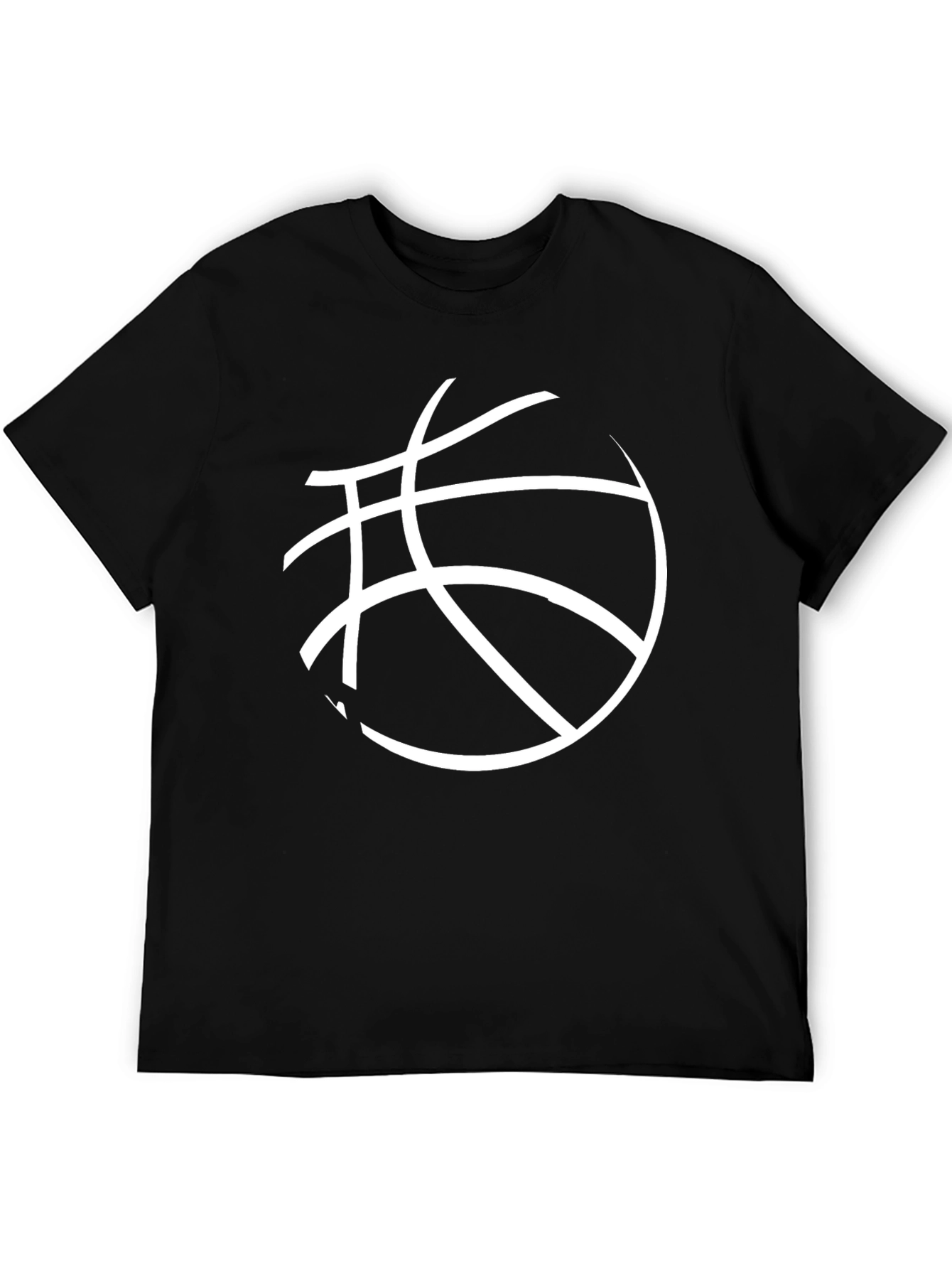 Basketball Graphic Tee - Black Cotton Blend