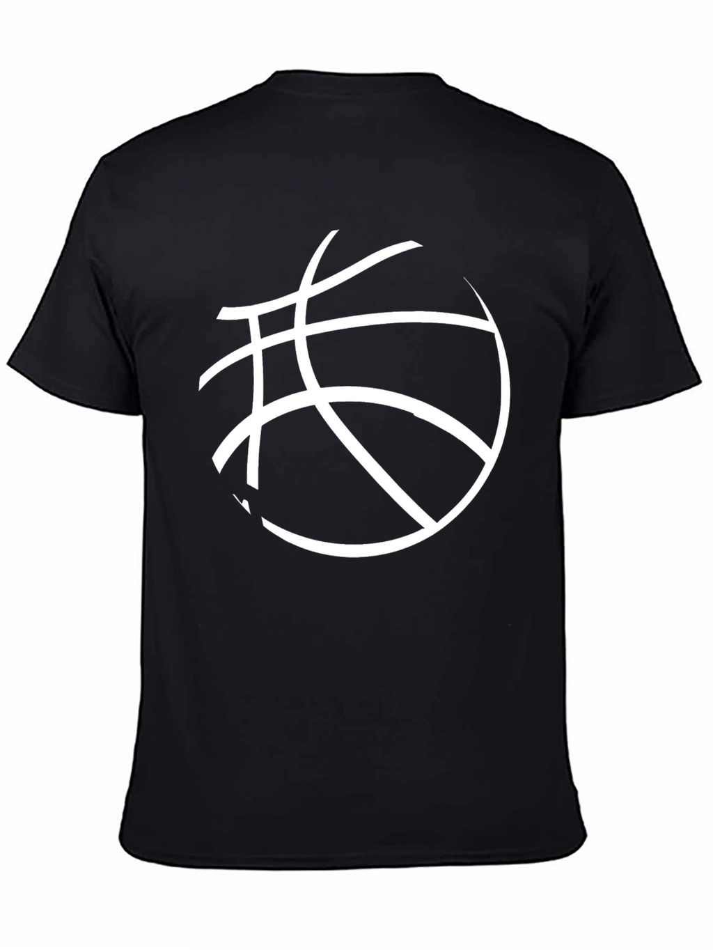 Basketball Graphic Tee - Black Cotton Blend