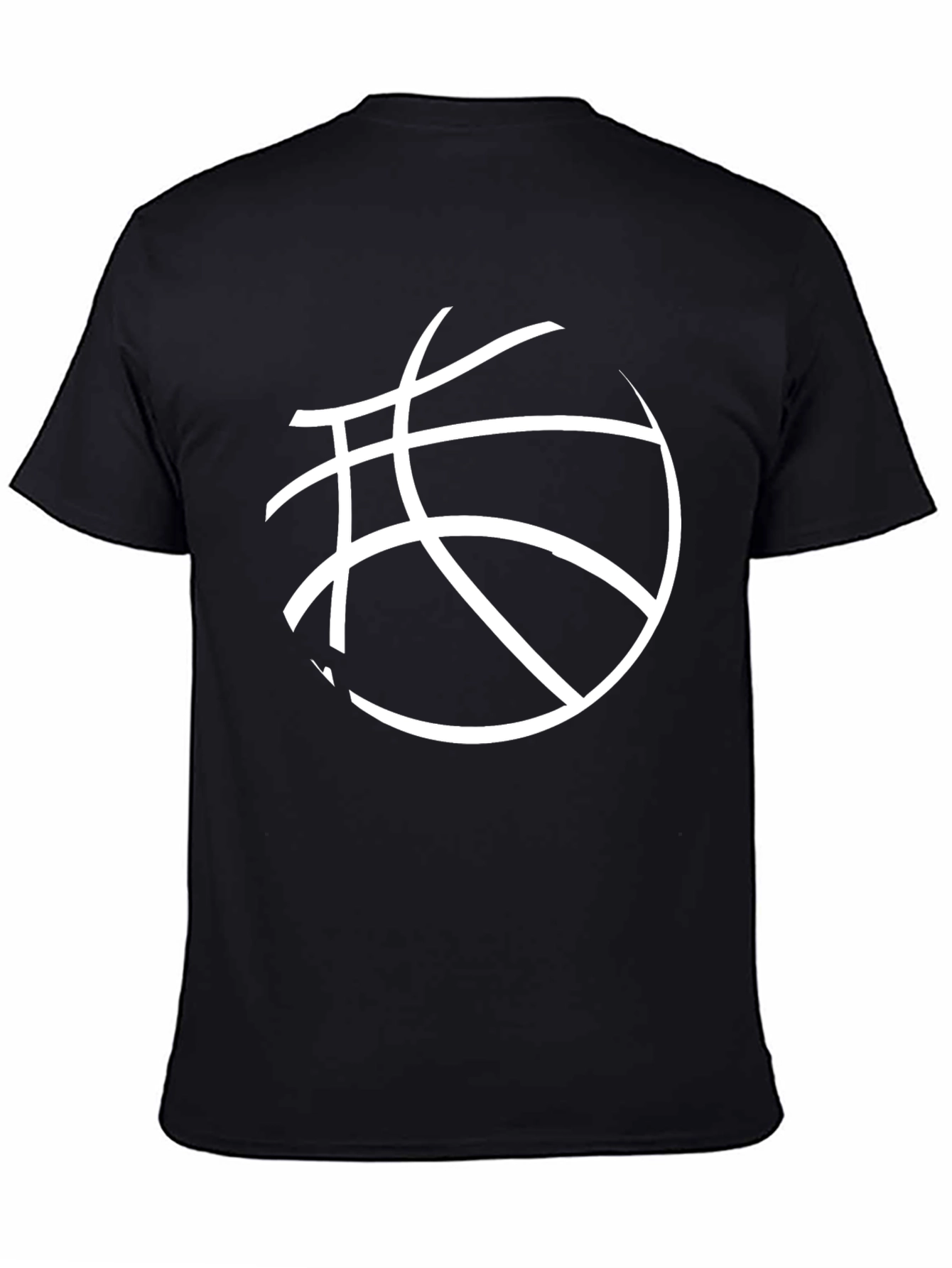 Basketball Graphic Tee - Black Cotton Blend