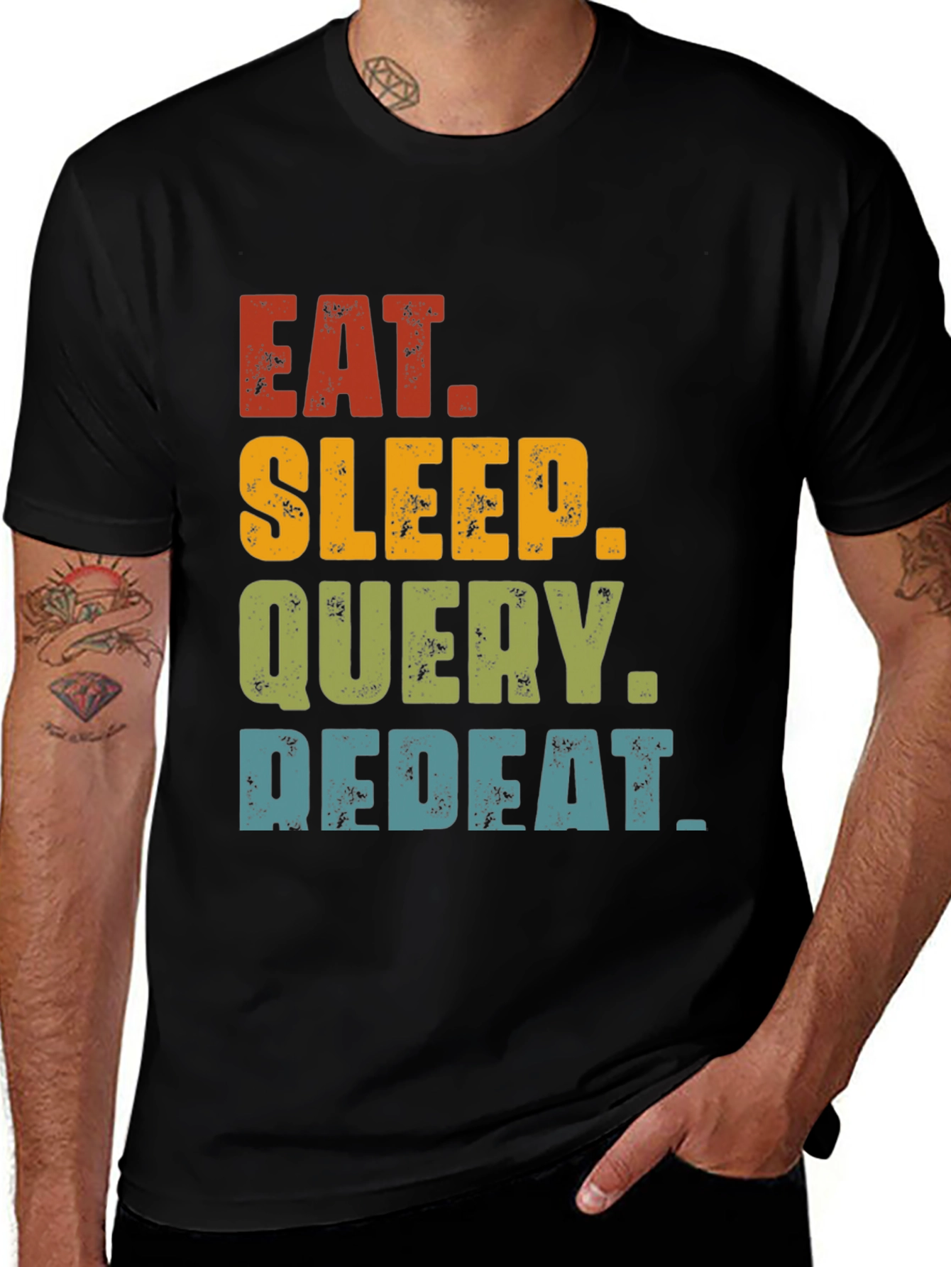 Eat Sleep Query Repeat T-Shirt - Programmer Gift
