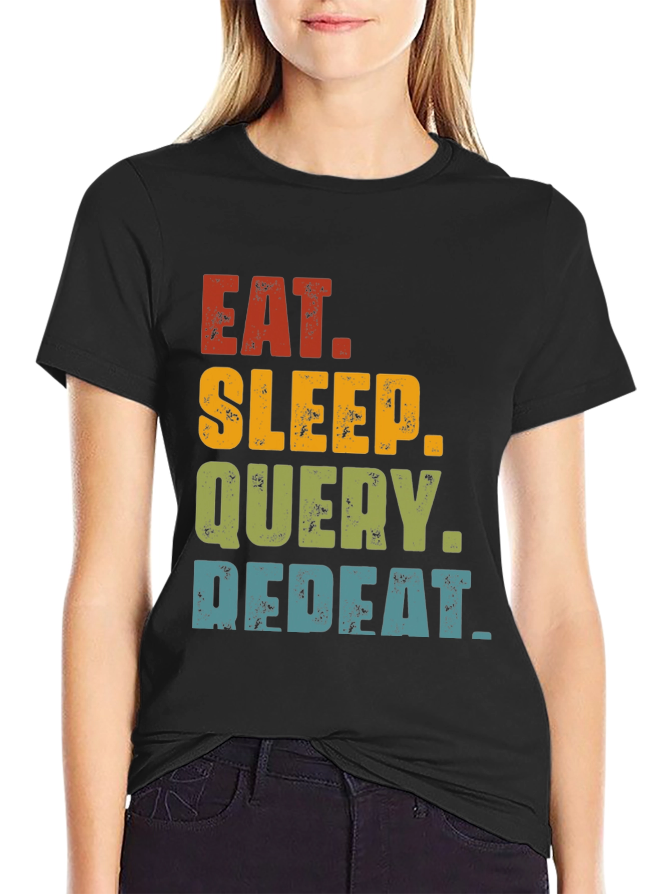 Eat Sleep Query Repeat T-Shirt - Programmer Gift