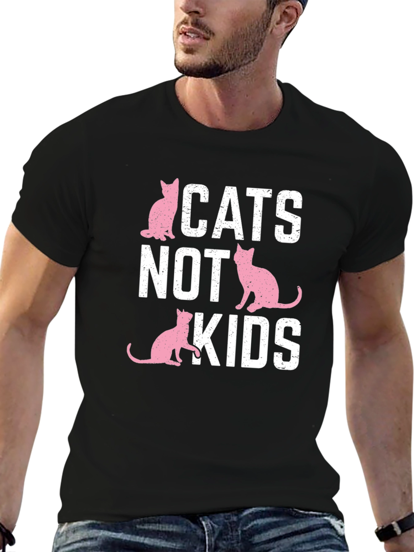 Cats Not Kids T-Shirt - Funny Cat Lover Tee