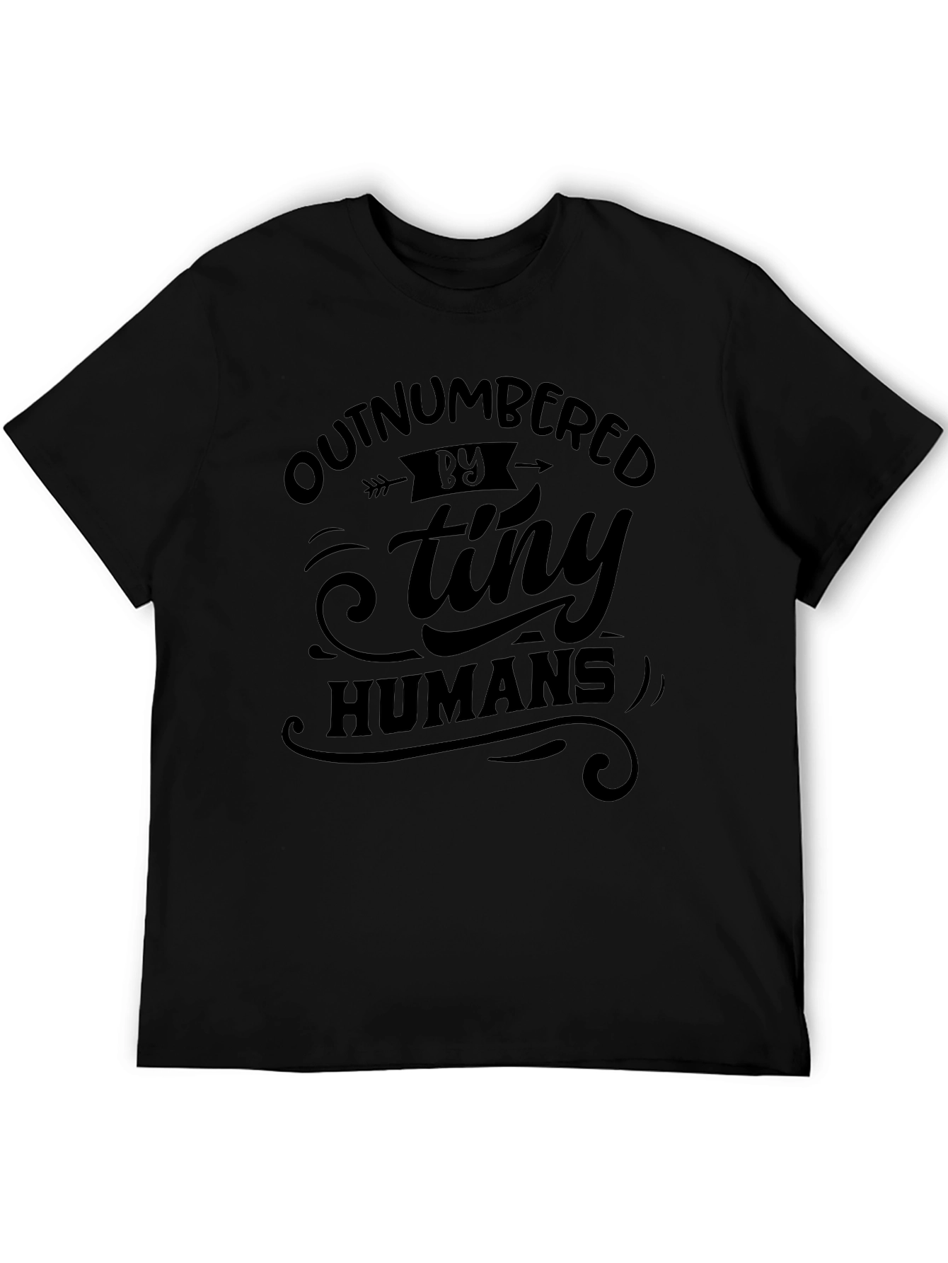 Outnumbered by Tiny Humans Graphic Tee - Black