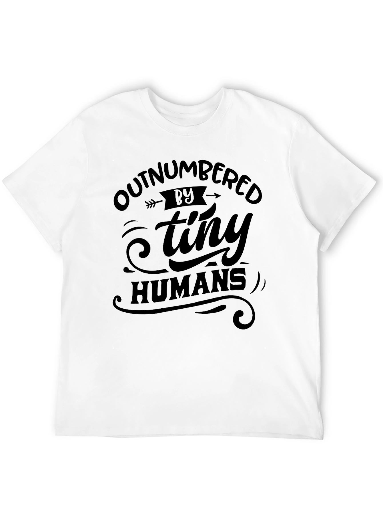 Outnumbered by Tiny Humans Graphic Tee - Black