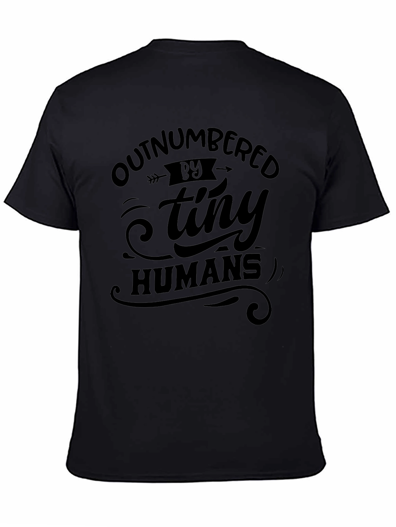 Outnumbered by Tiny Humans Graphic Tee - Black