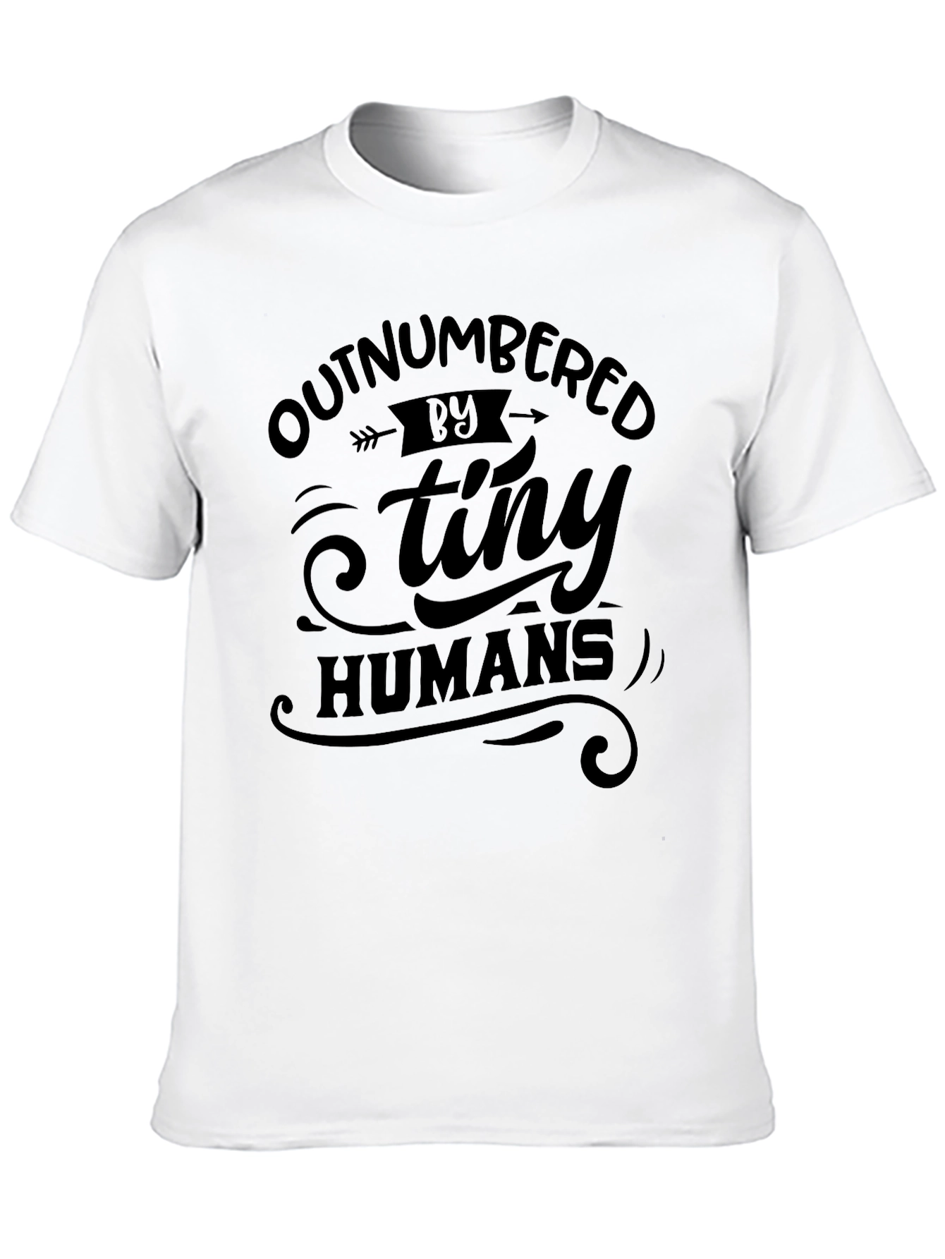 Outnumbered by Tiny Humans Graphic Tee - Black