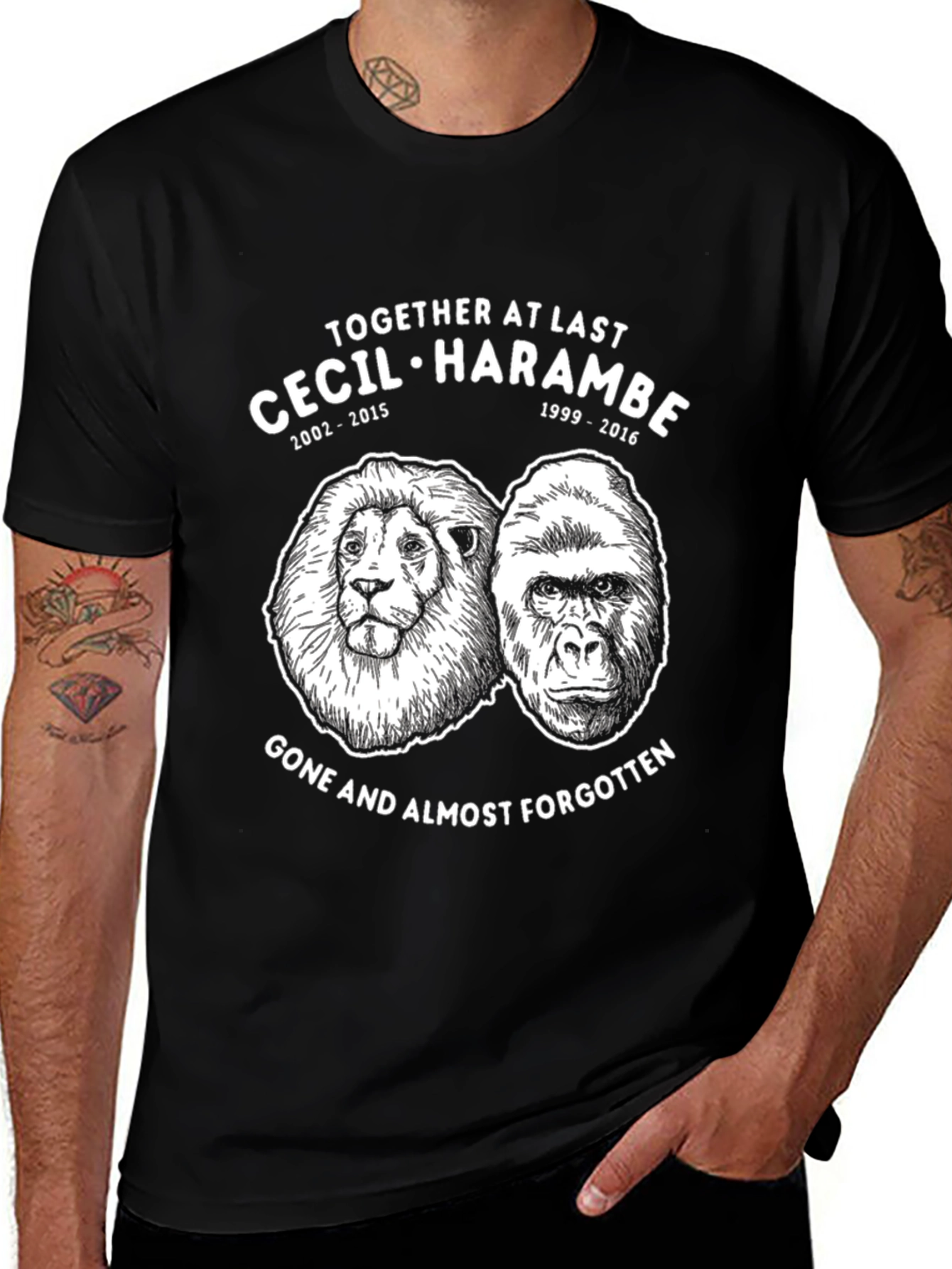 Cecil & Harambe Memorial Graphic T-Shirt
